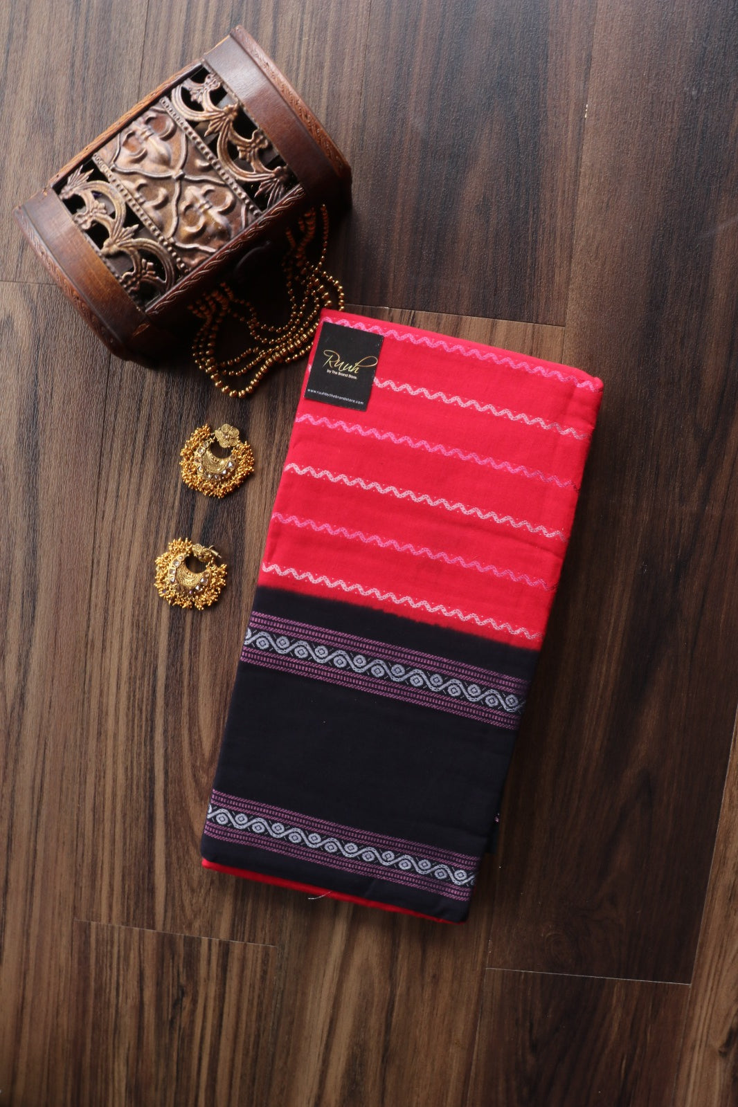 RED -BLACK MADURAI SUNGUDI SAREE