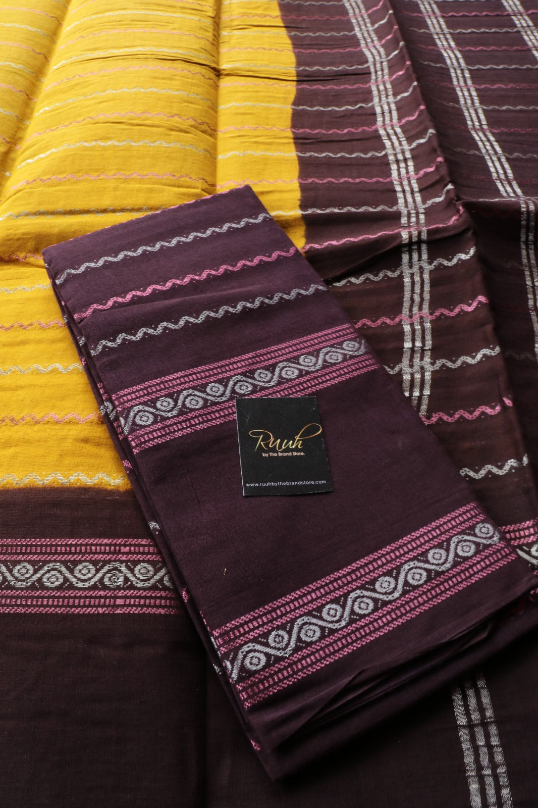 MUSTARD YELLOW -BROWN MADURAI SUNGUDI SAREE