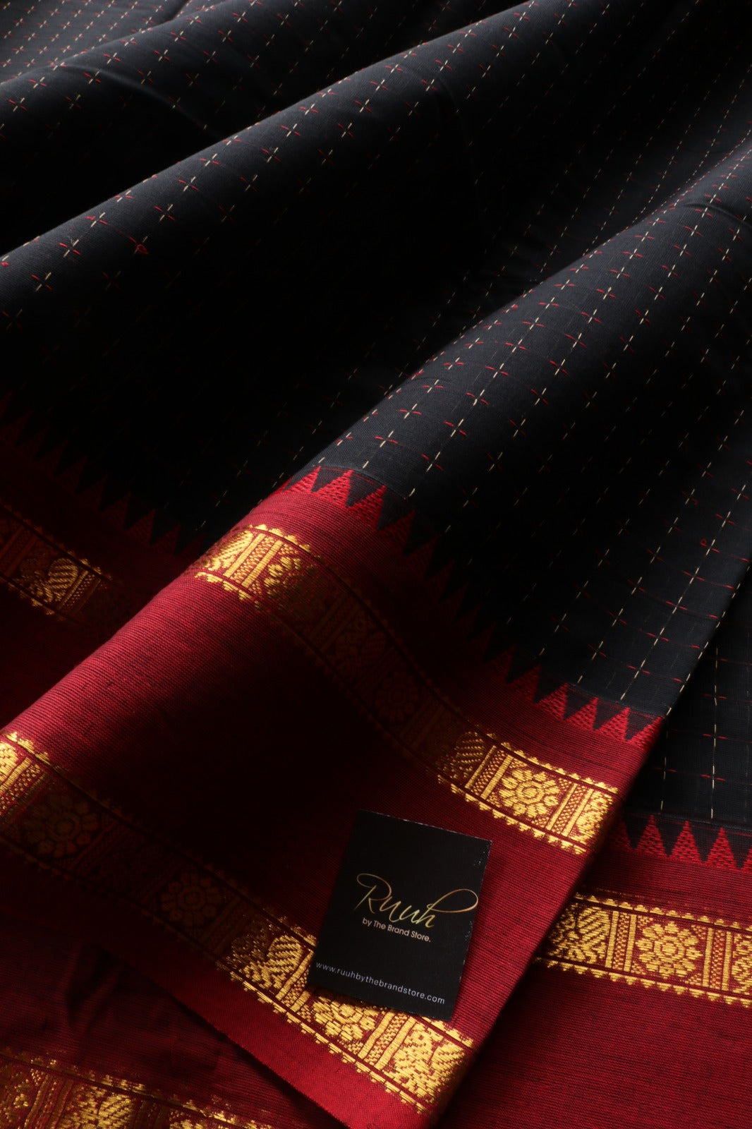 BLACK KANCHI COTTON SAREE