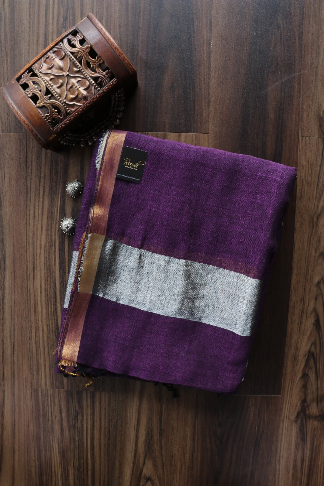 PURPLE LINEN SAREE