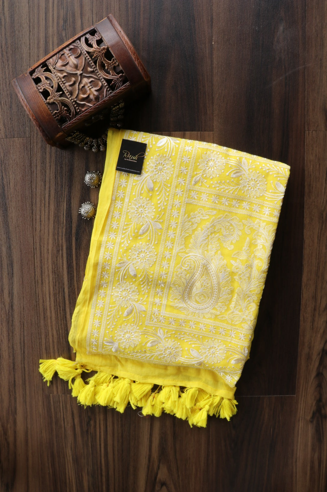 YELLOW MULMUL EMBROIDERY