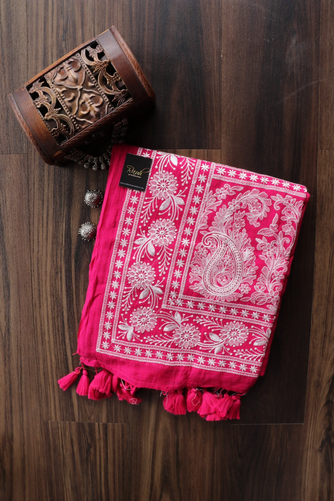 HOT PINK MULMUL EMBROIDERY