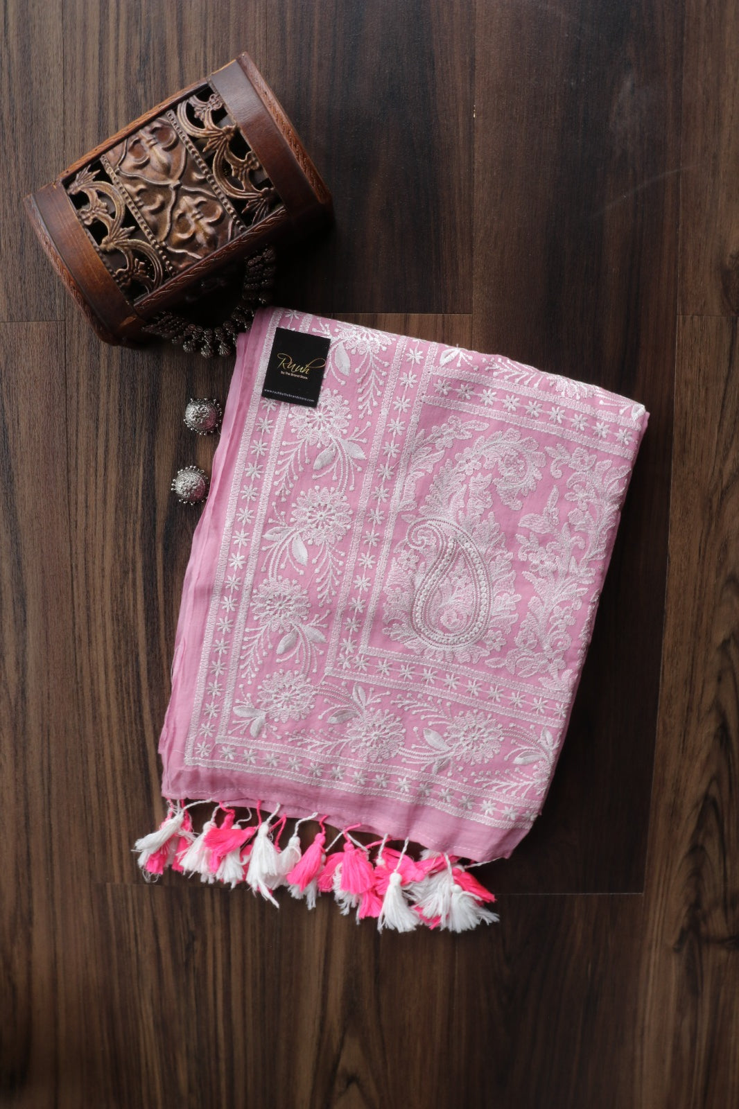 LIGHT PINK MULMUL EMBROIDERY