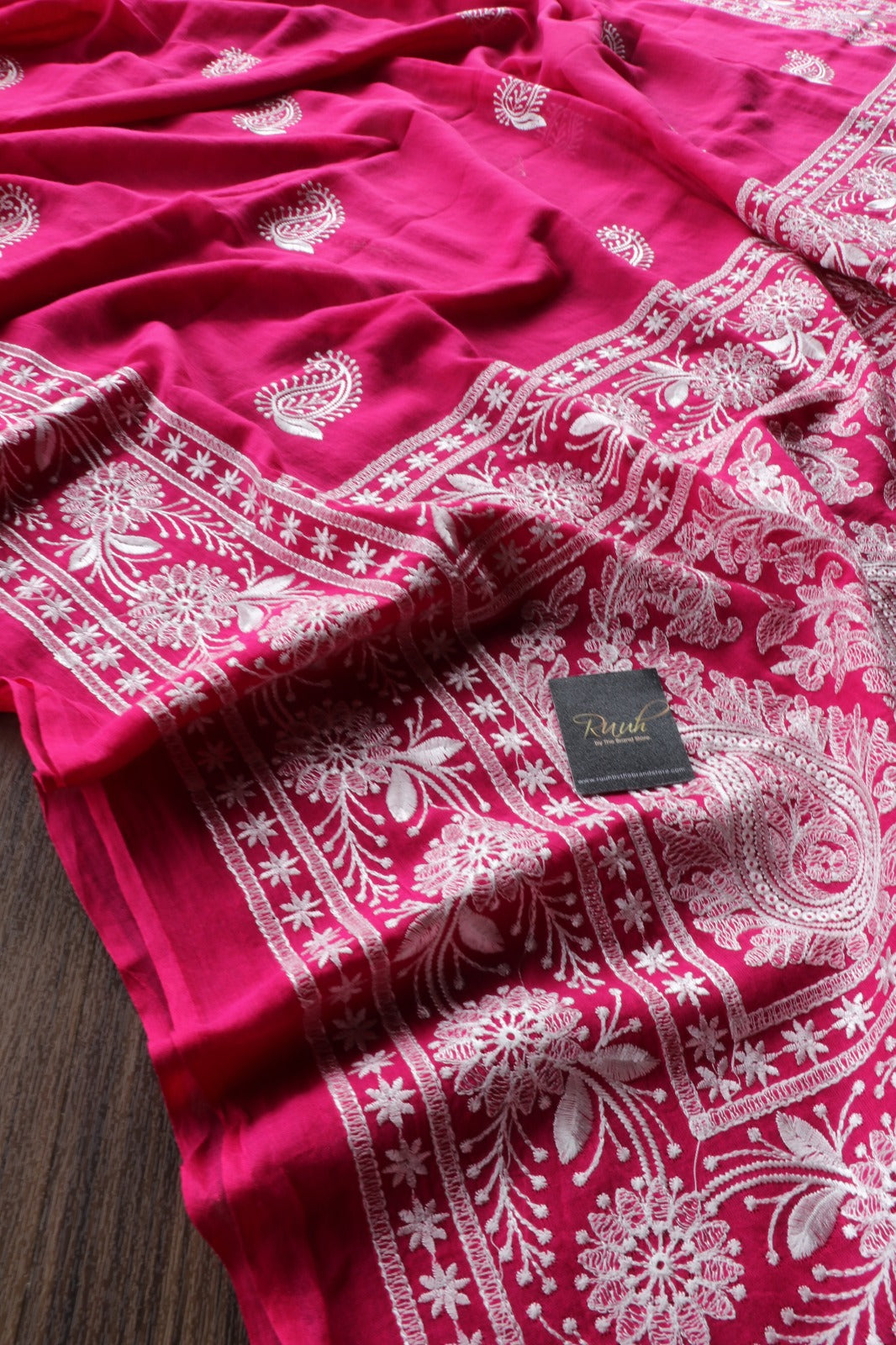 HOT PINK MULMUL EMBROIDERY