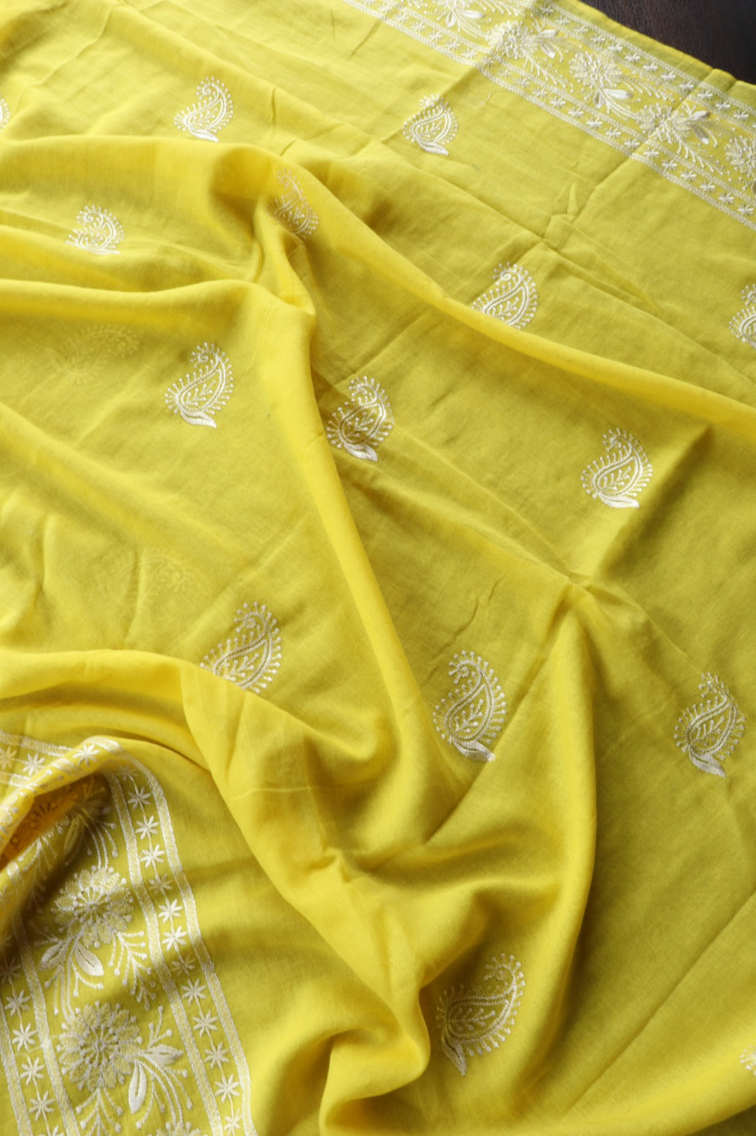 YELLOW MULMUL EMBROIDERY