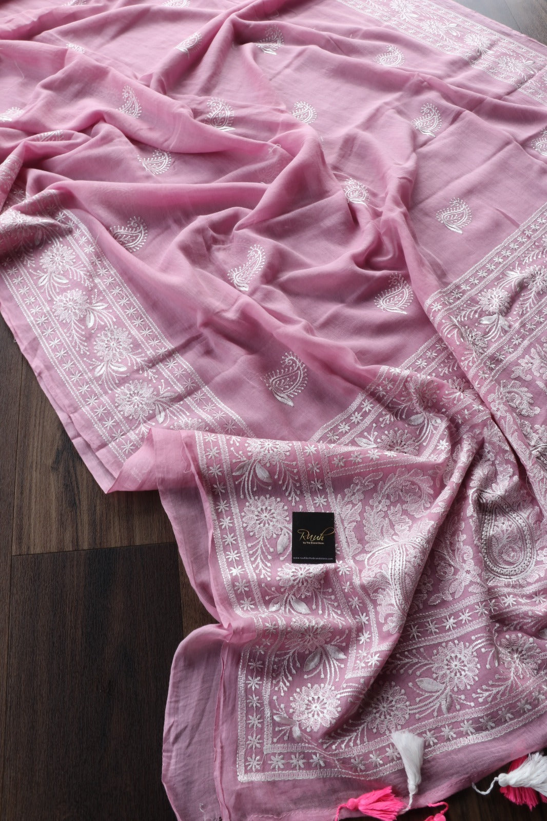 LIGHT PINK MULMUL EMBROIDERY