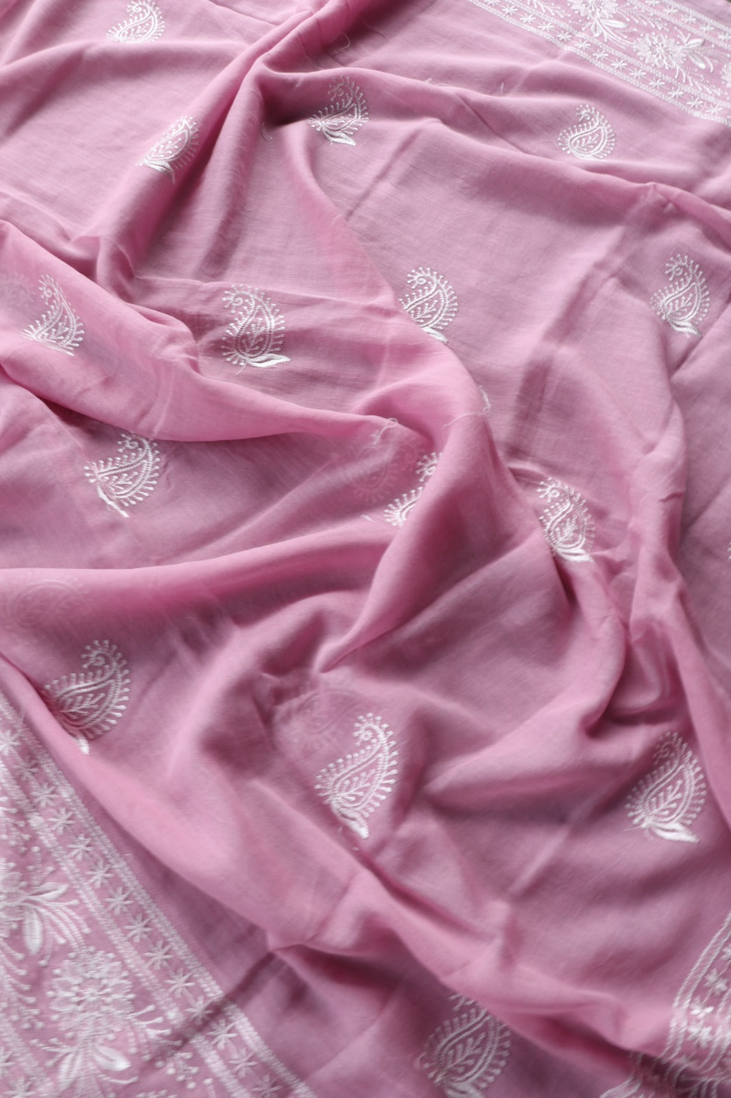 LIGHT PINK MULMUL EMBROIDERY