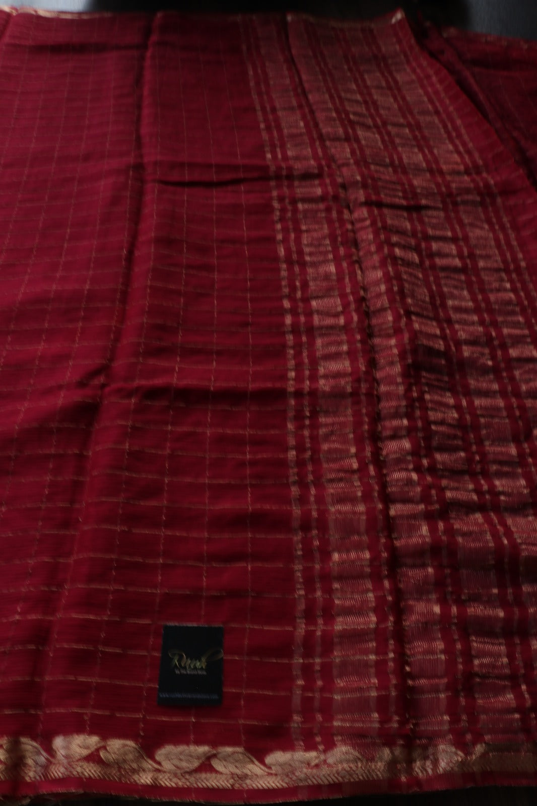 MAROON VISCOSE CHINNON SAREE