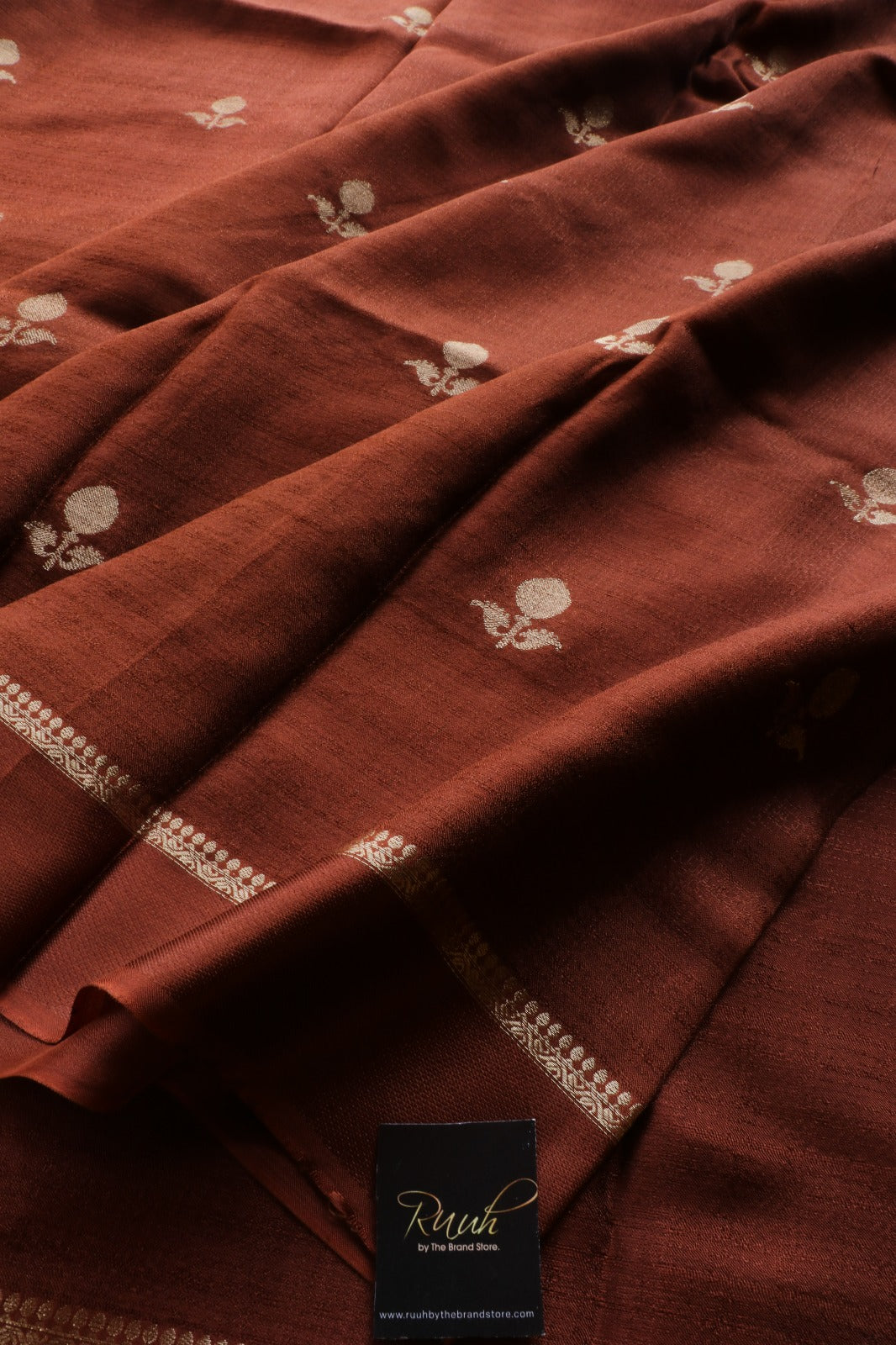 BROWN COLOUR VISCOSE KHADI SILK SAREE