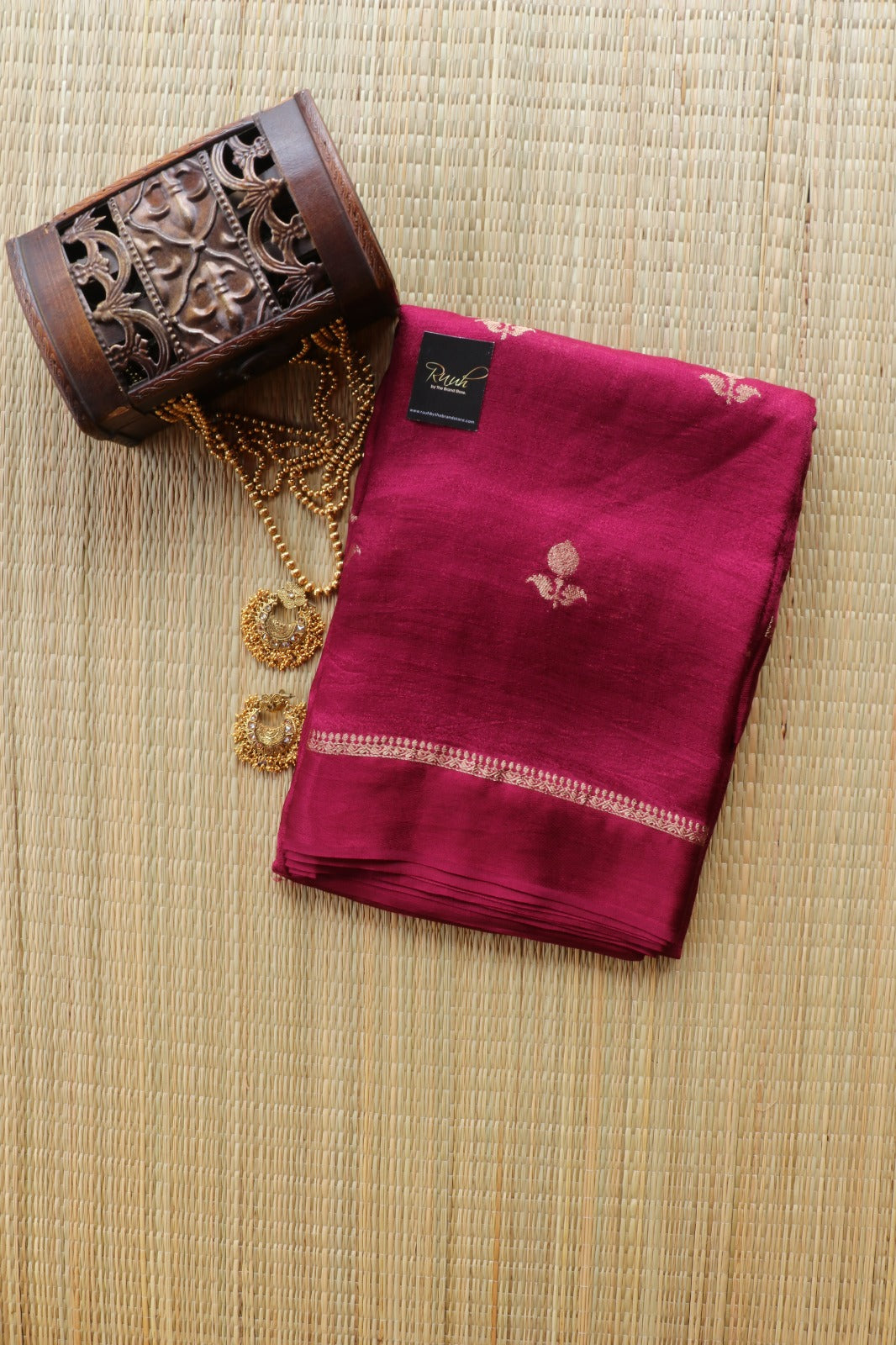 WINE COLOUR VISCOSE KHADI SILK SAREE