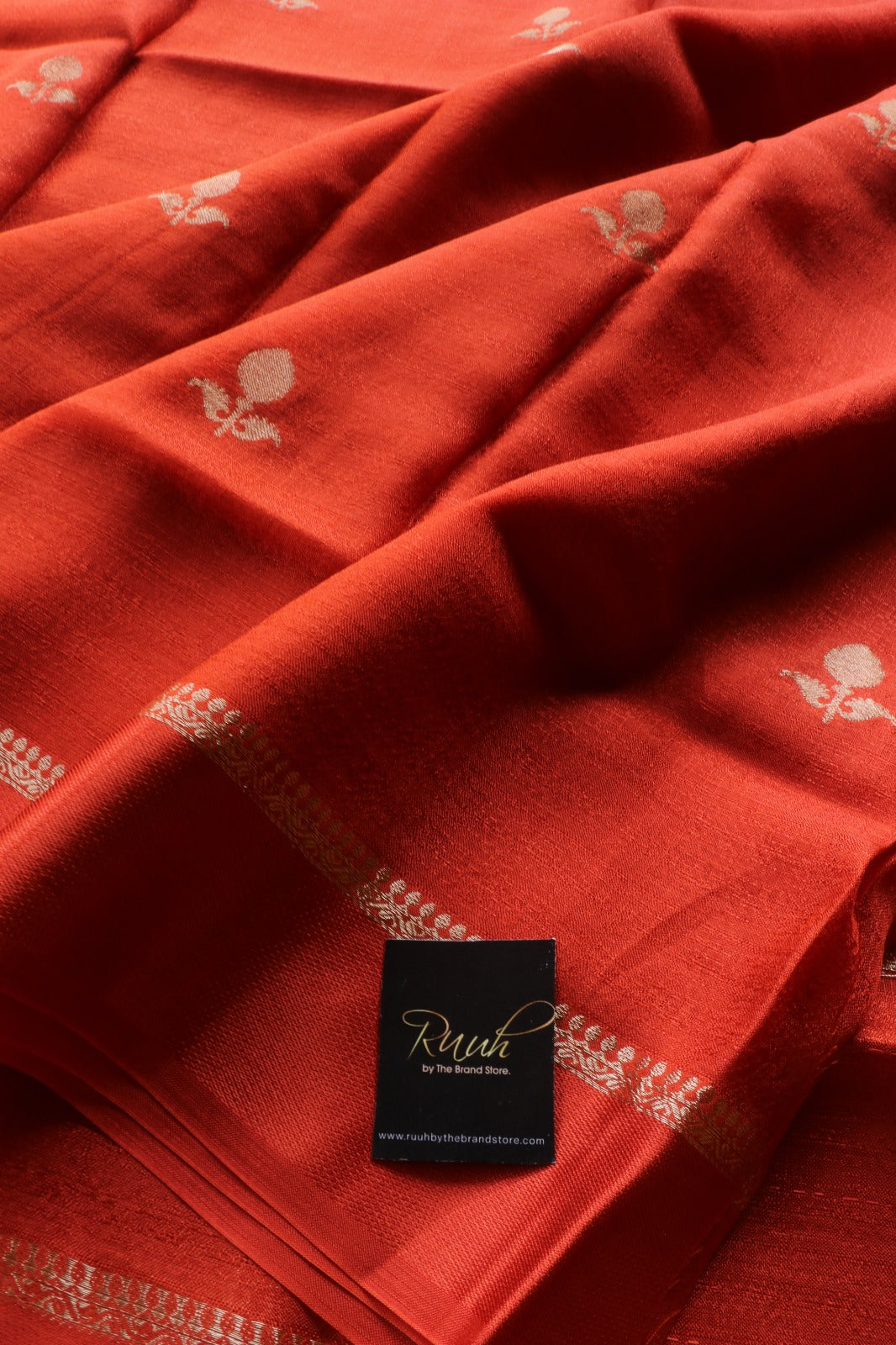 ORANGE COLOUR VISCOSE KHADI SILK SAREE