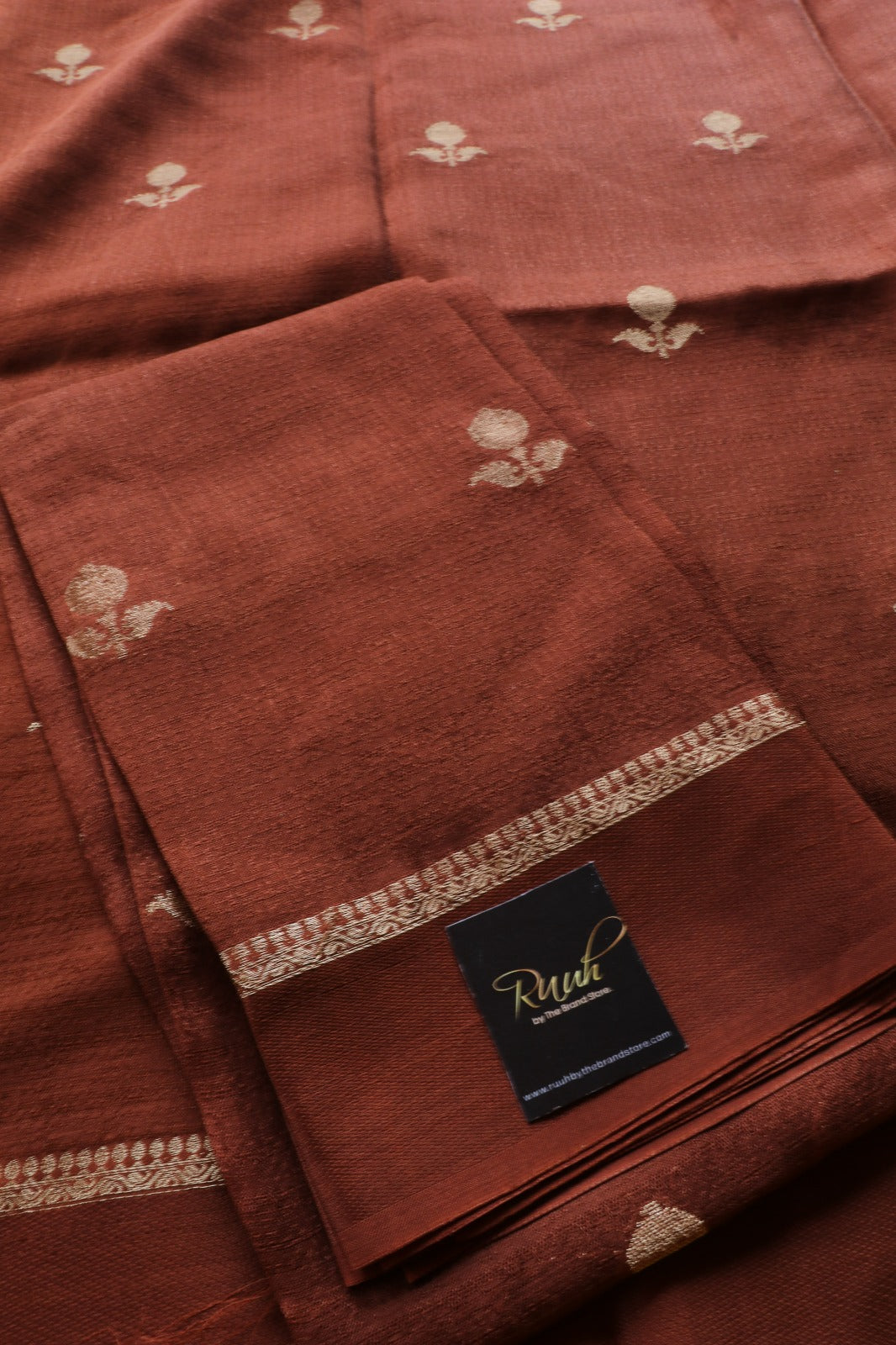 BROWN COLOUR VISCOSE KHADI SILK SAREE