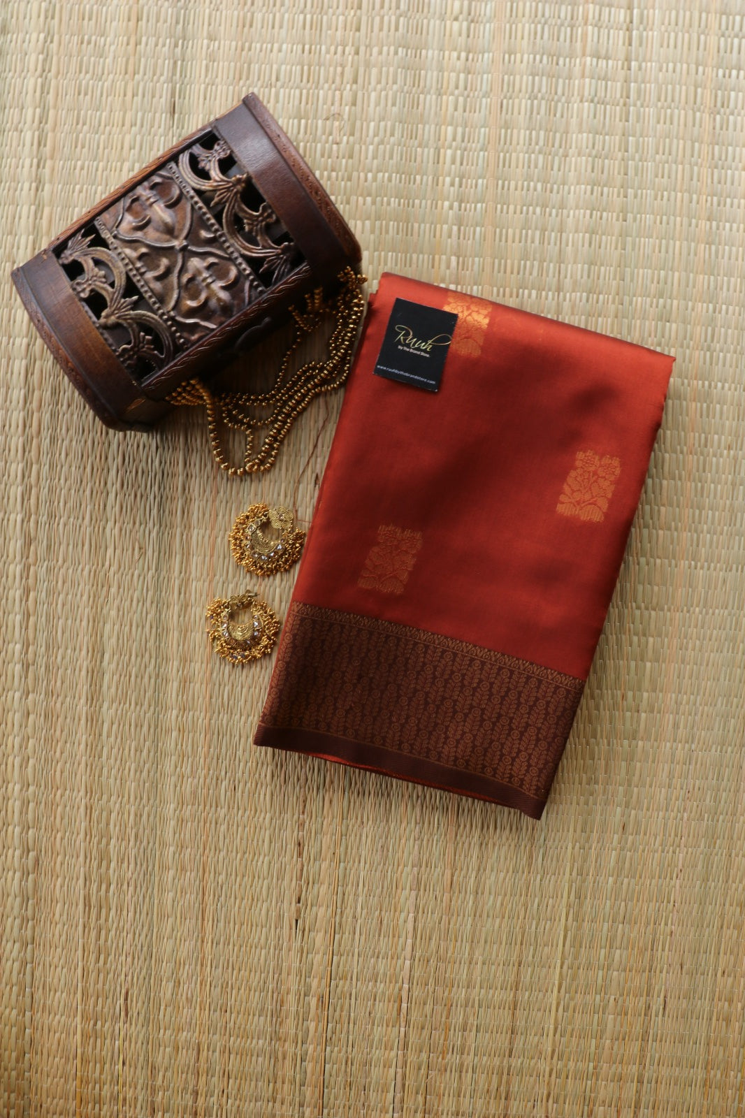 RUST COLOUR SEMI SILK SAREE 4