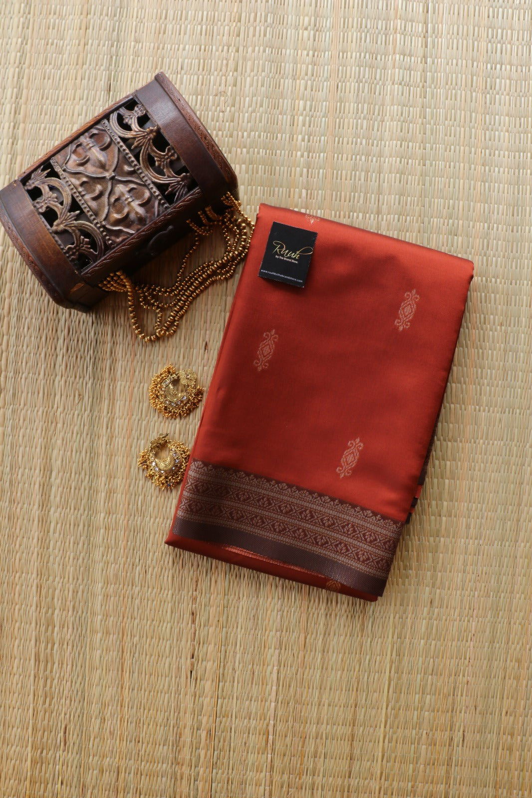 RUST COLOUR SEMI SILK SAREE 1
