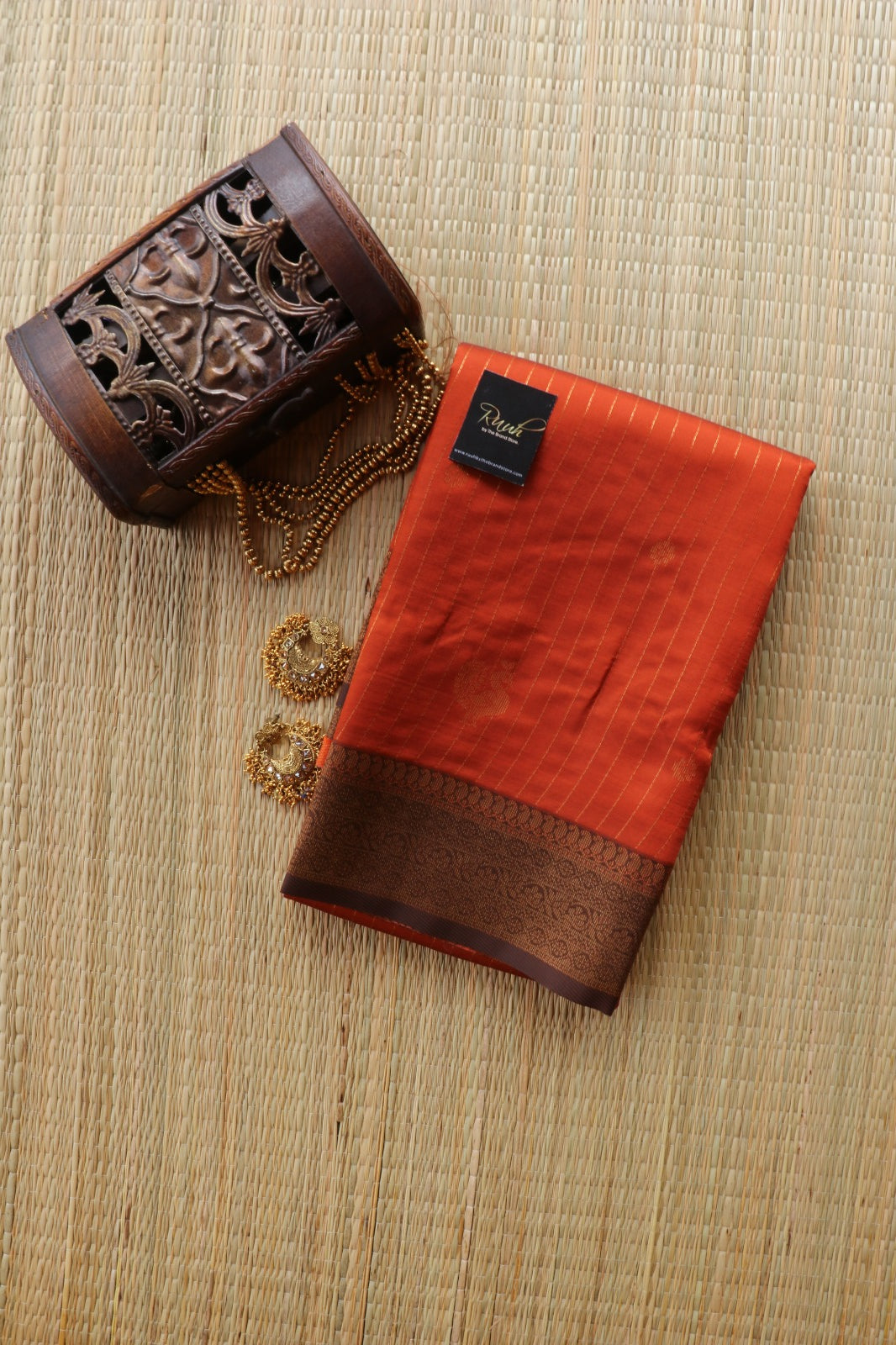 RUST COLOUR SEMI SILK SAREE 3