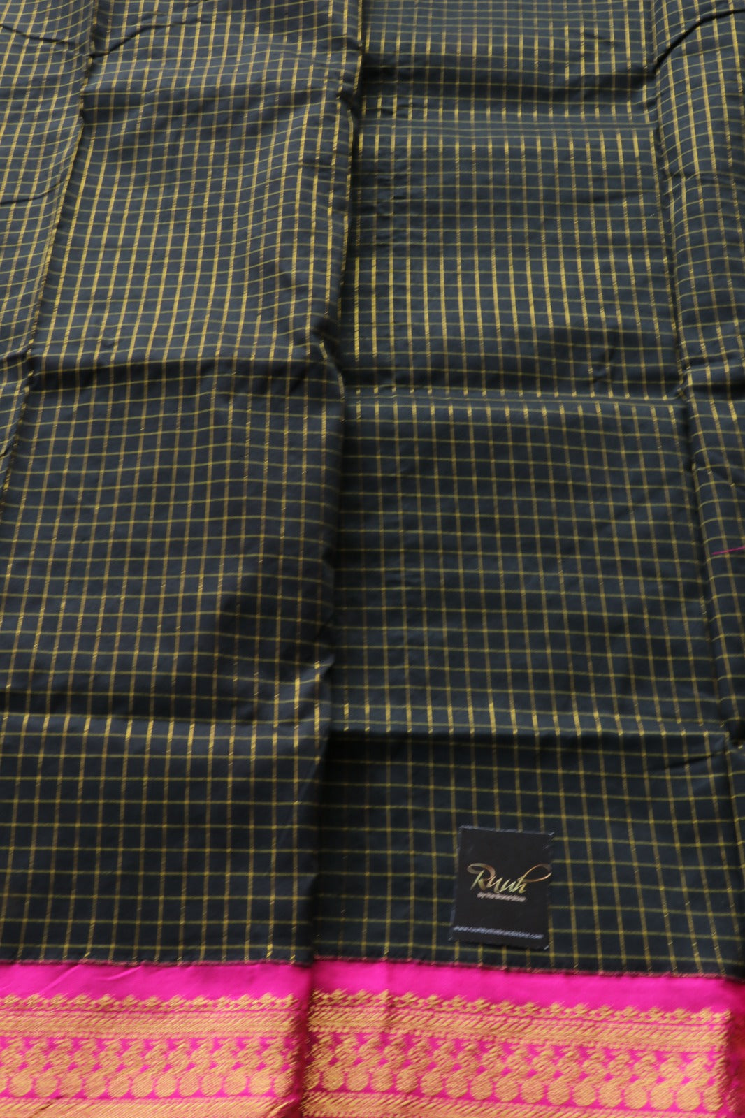 BLACK WITH PINK KALYANI COTTON