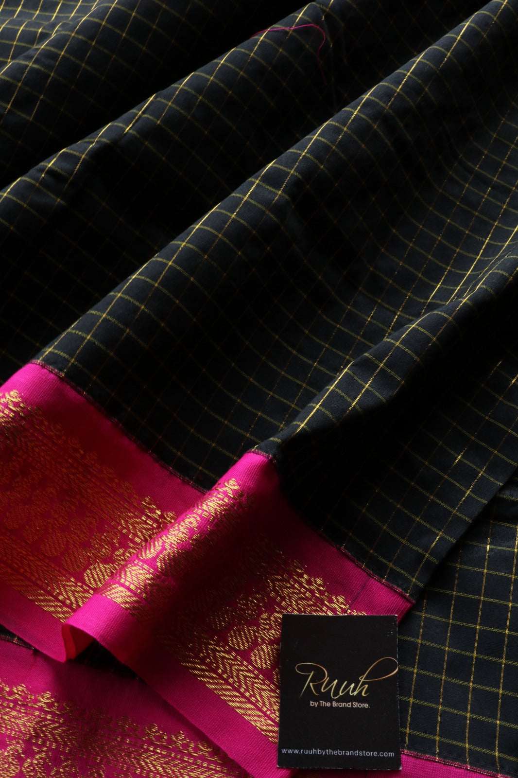 BLACK WITH PINK KALYANI COTTON