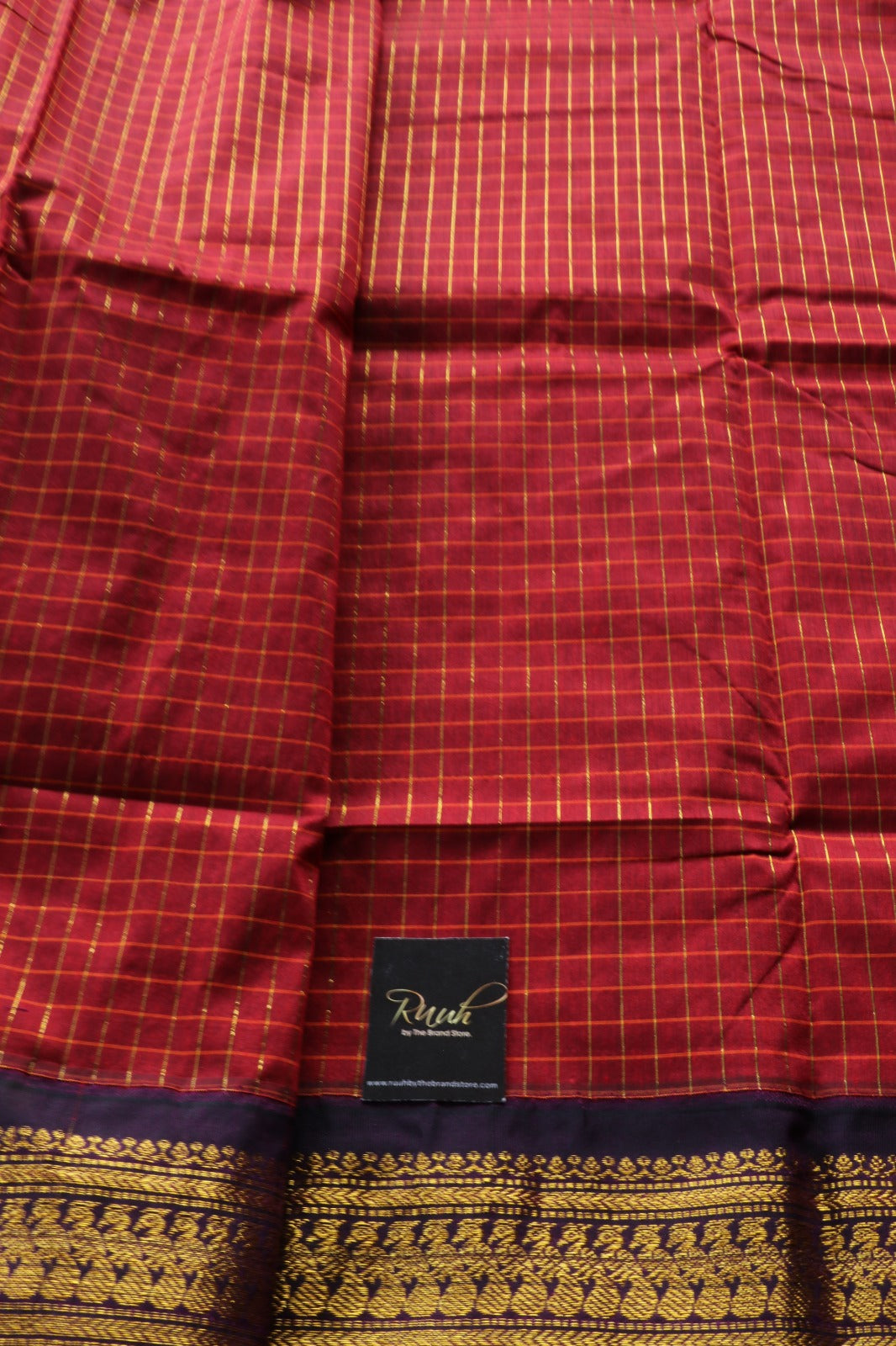 MAROON WITH PURPLE KALYANI COTTON