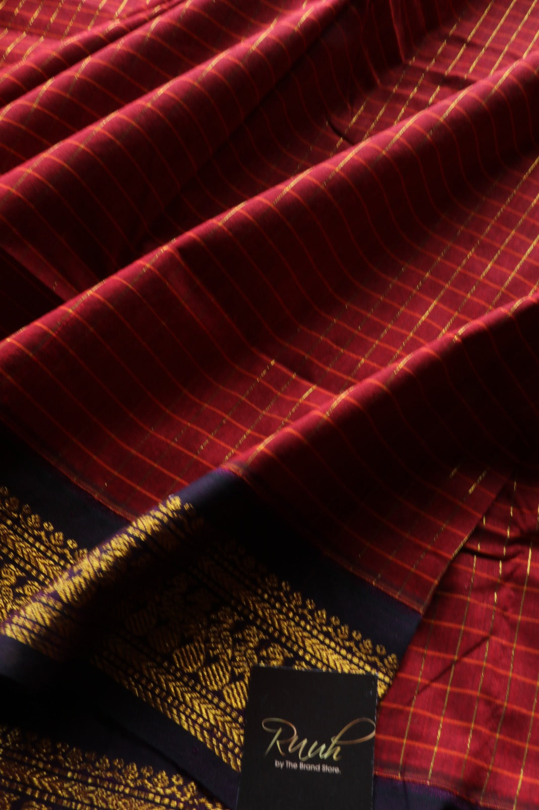 MAROON WITH PURPLE KALYANI COTTON