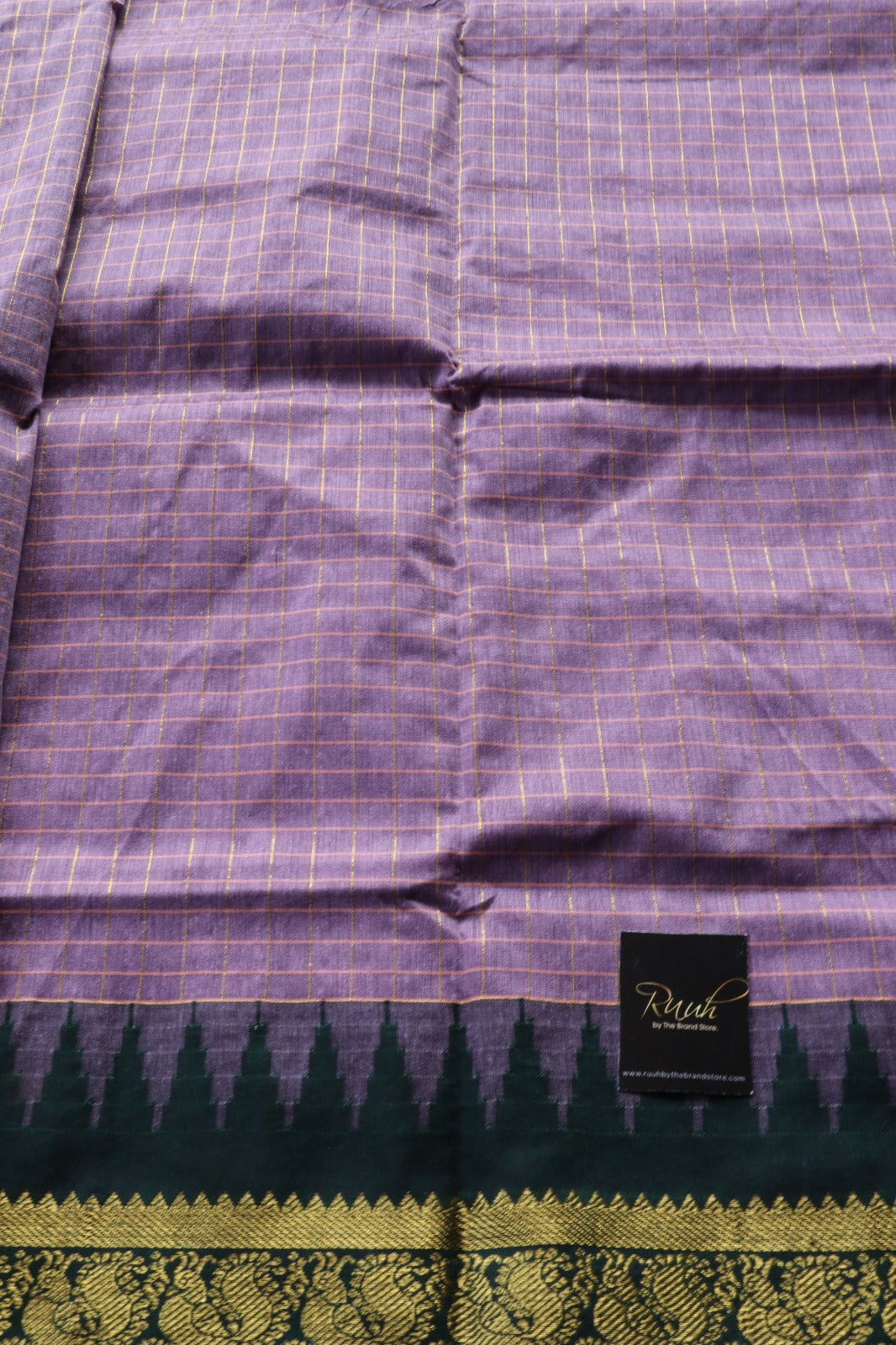 LAVENDER WITH GREEN  KALYANI COTTON