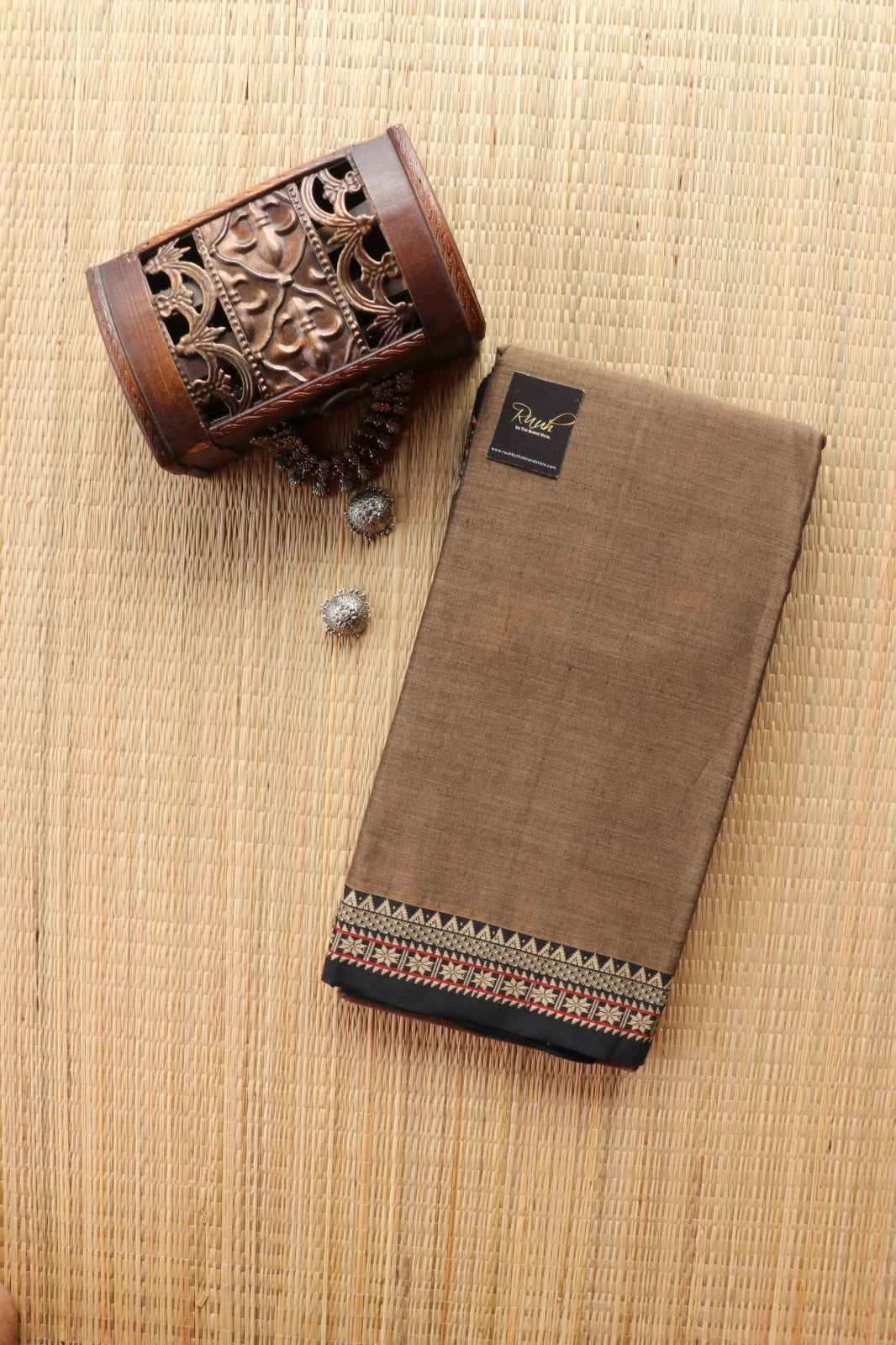 DARK GREY NARAYANPETH COTTON SAREE