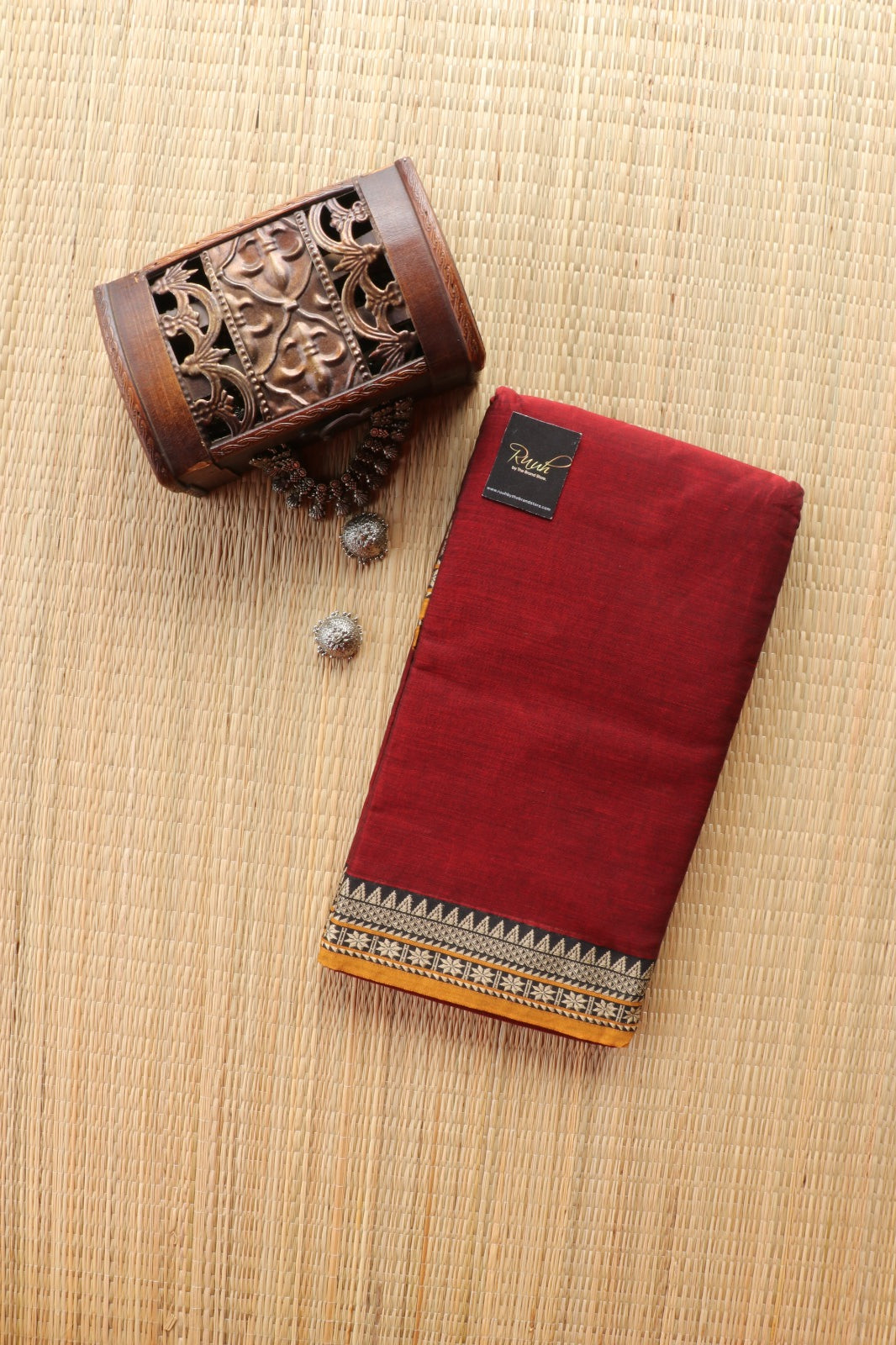 MAROON NARAYANPETH COTTON SAREE