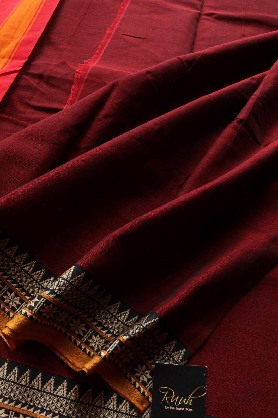 MAROON NARAYANPETH COTTON SAREE
