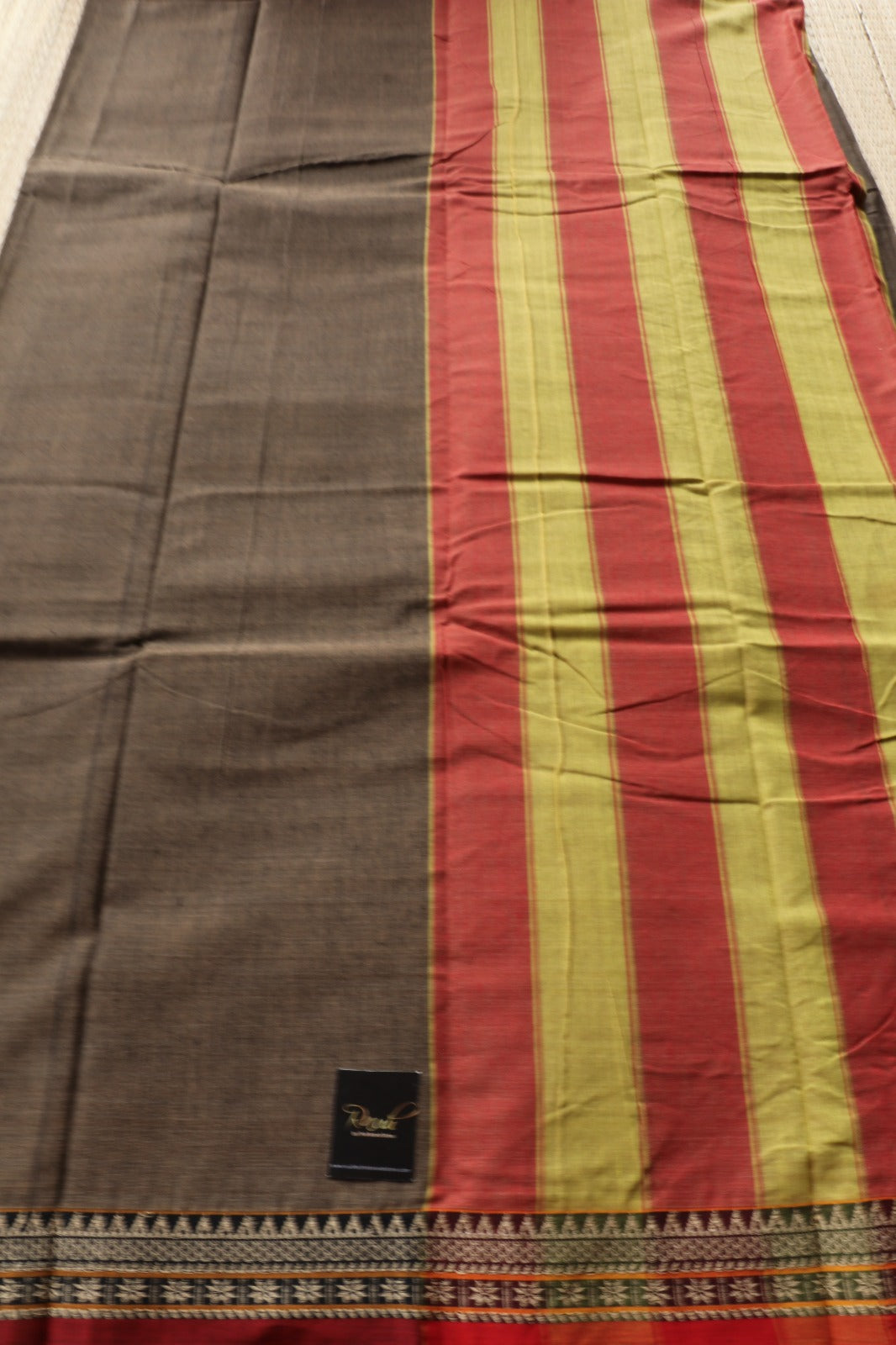 DARK GREY NARAYANPETH COTTON SAREE