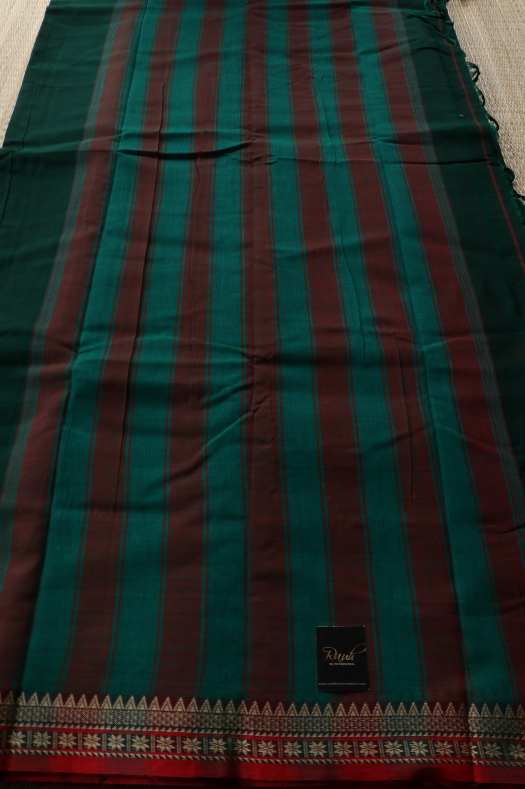DARK GREEN NARAYANPETH COTTON SAREE