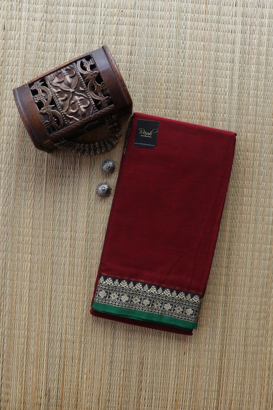 MAROON NARAYANPETH COTTON SAREE