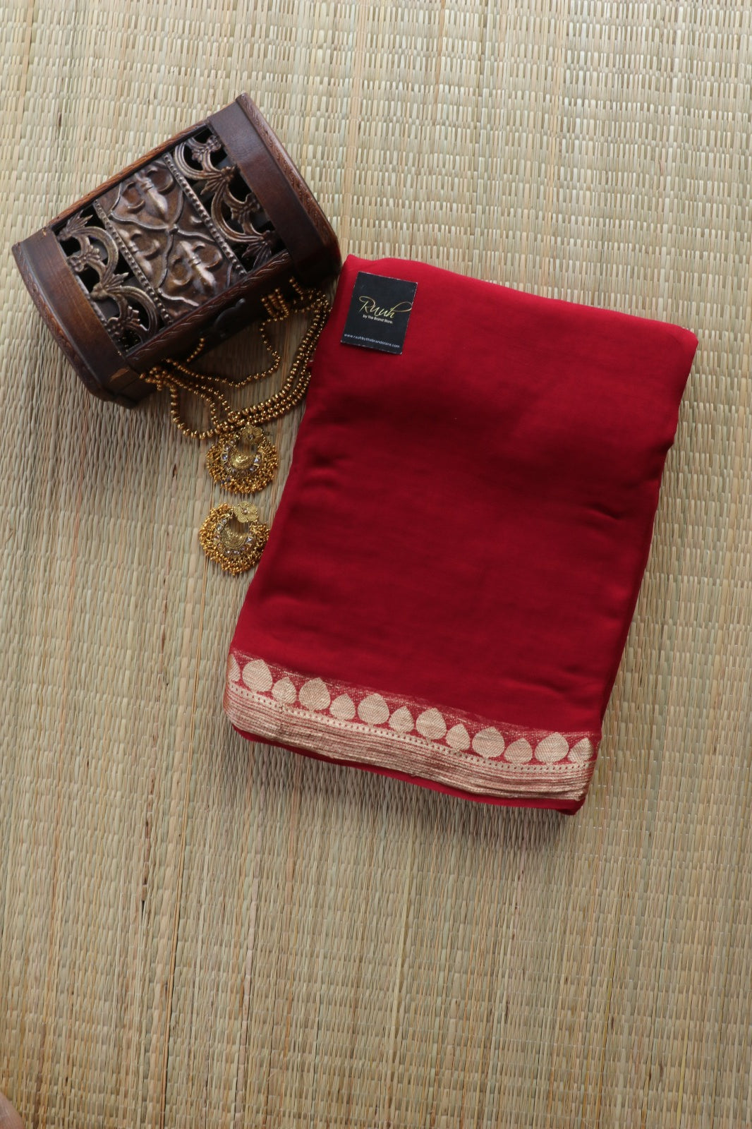 MAROON VISCOSE GEORGETTE SAREE