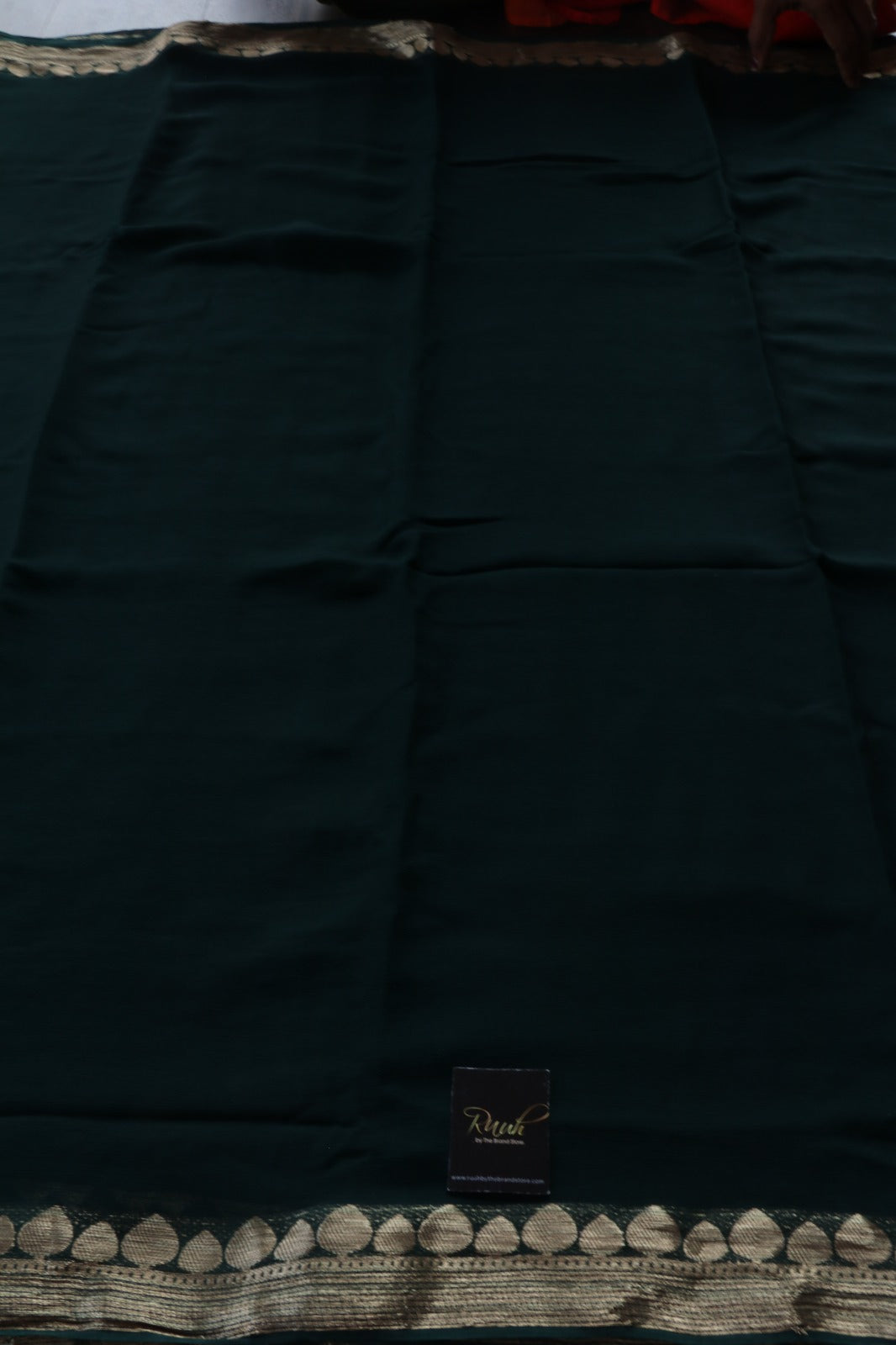 DARK GREEN VISCOSE GEORGETTE SAREE