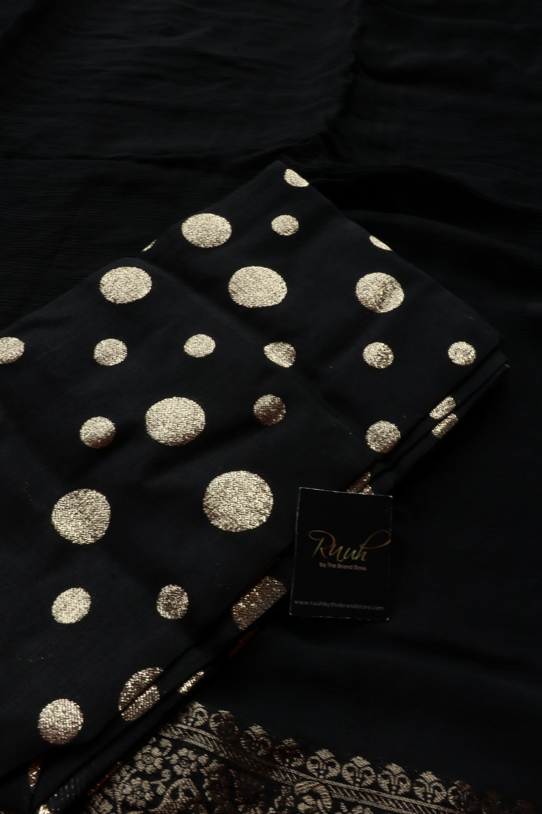 BLACK VISCOSE CHINNON SAREE-TBS26VP