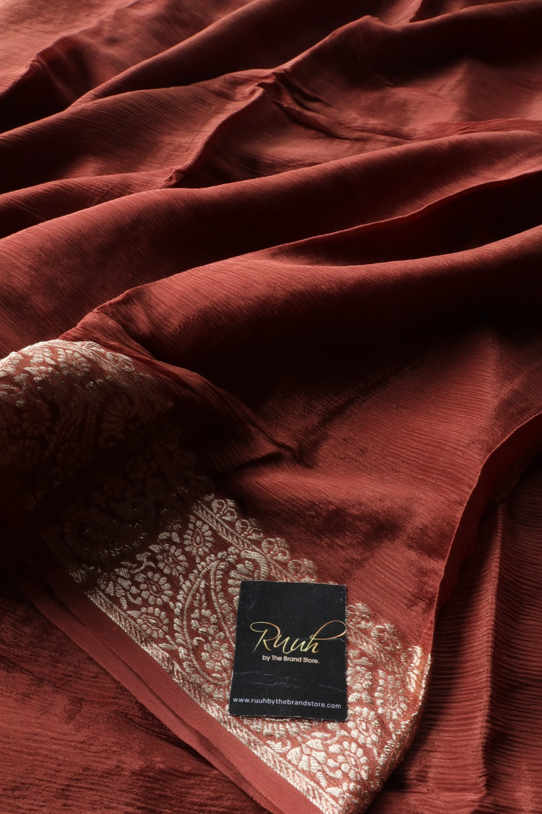 BROWN VISCOSE CHINNON SAREE