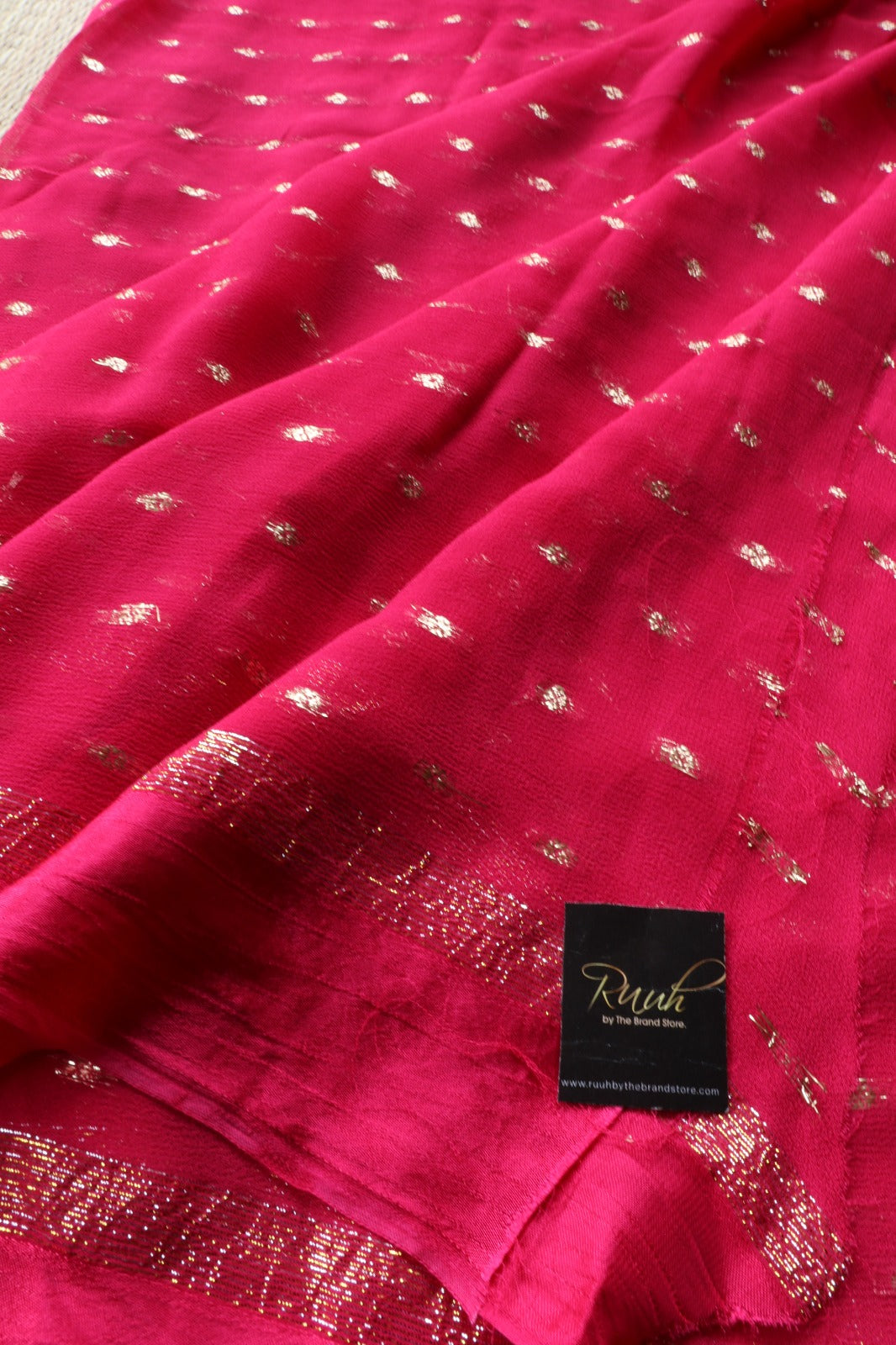 HOT PINK VISCOSE GEORGETTE SAREE