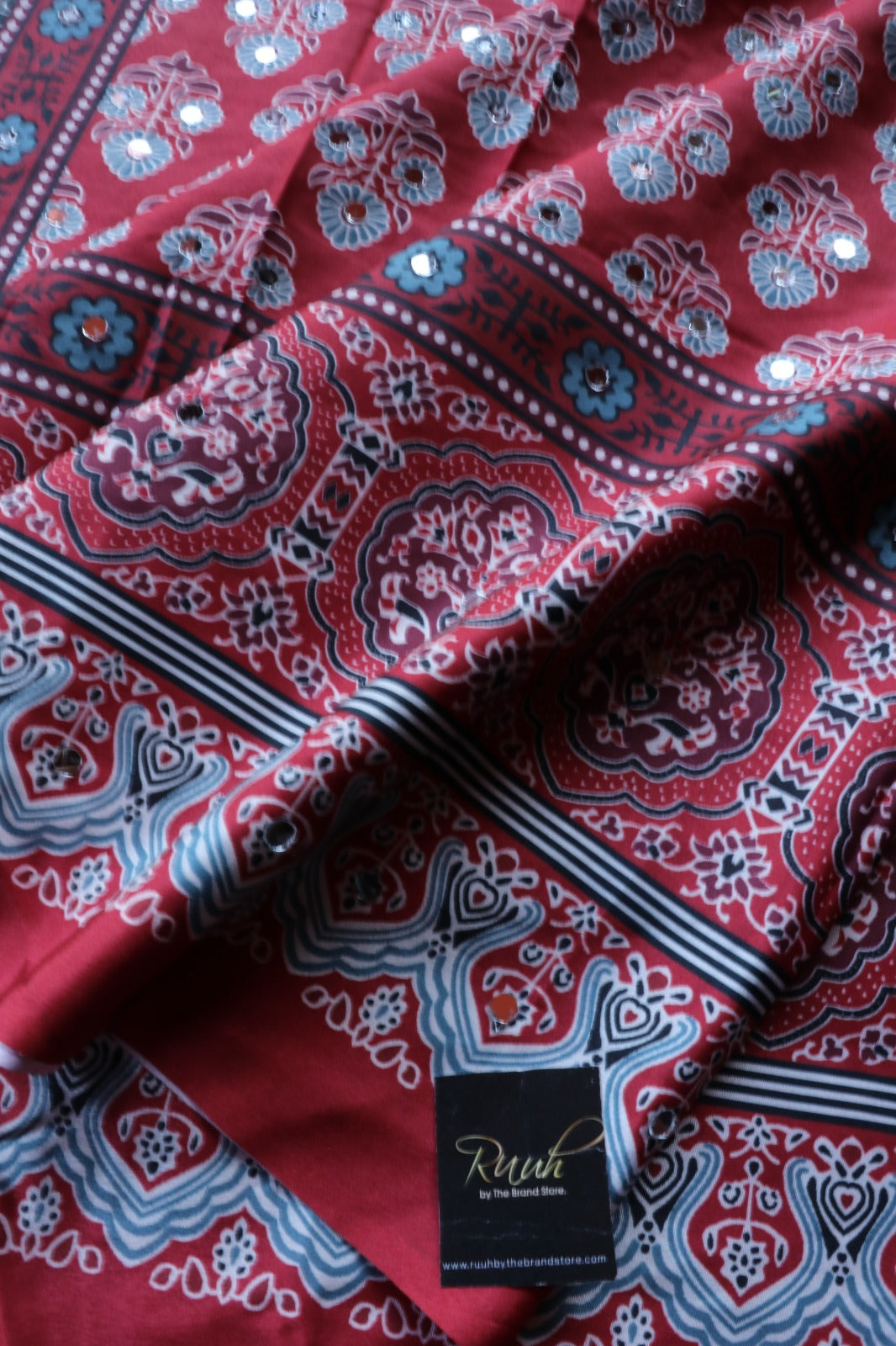SEMI MODAL SILK WITH MIRROR WORK - TBS26SMM