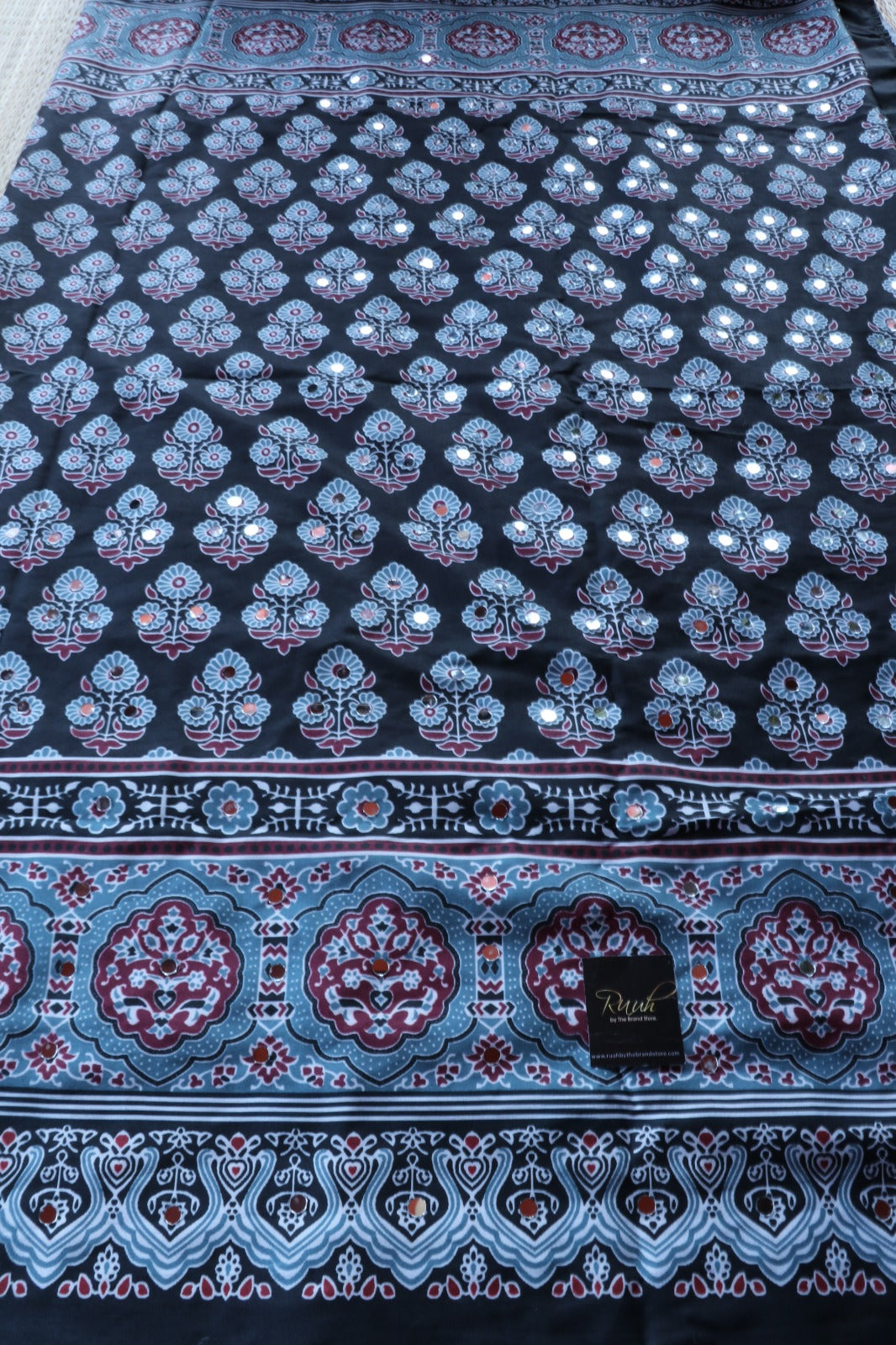 SEMI MODAL SILK WITH MIRROR WORK- TBS26SMM