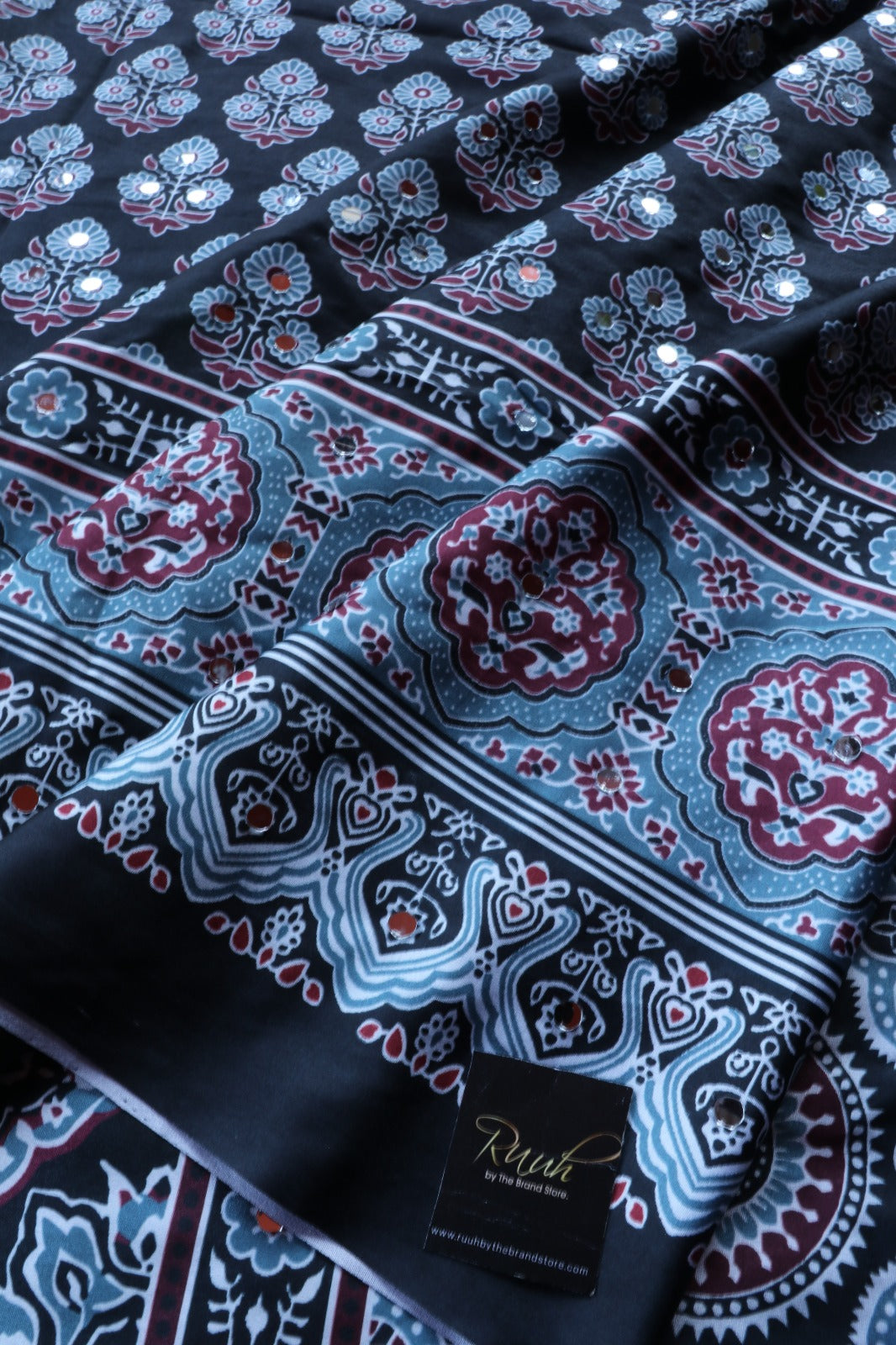 SEMI MODAL SILK WITH MIRROR WORK- TBS26SMM