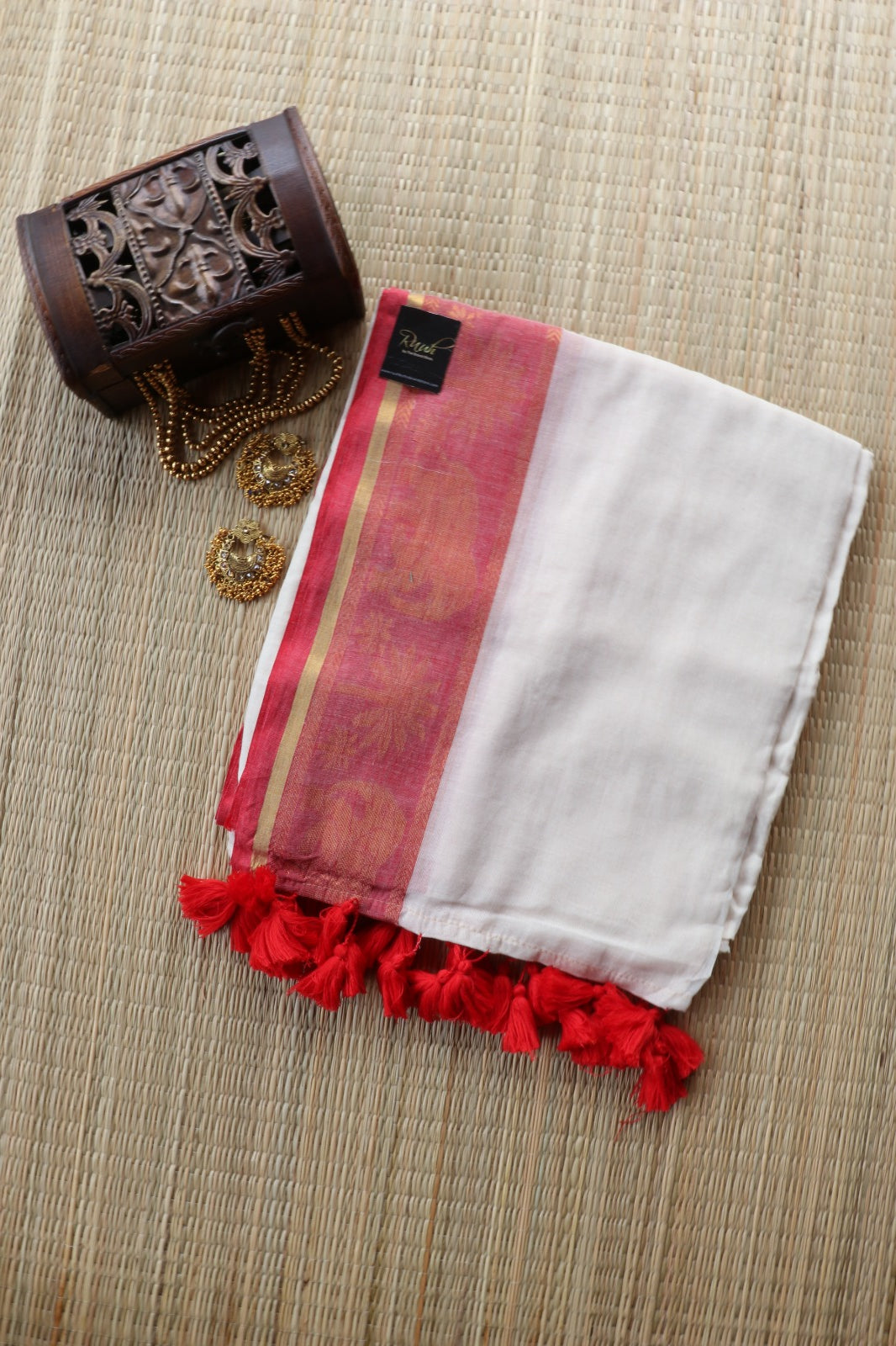 MUL COTTON SAREE JACQUARD BORDER- TBS26VC