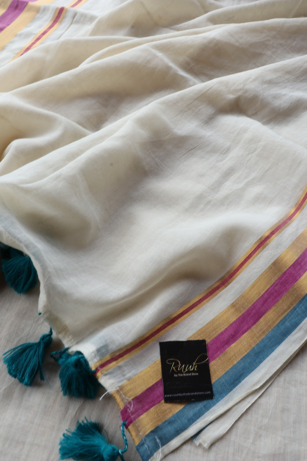 MUL COTTON WITH BLUE & PINK BORDER-TBS26VC