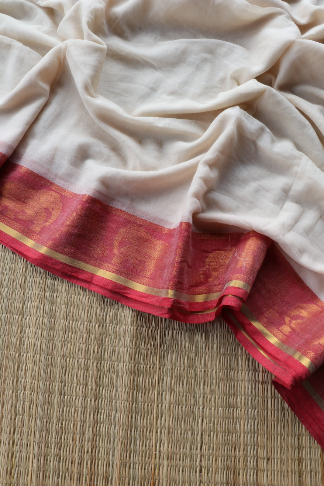 MUL COTTON SAREE JACQUARD BORDER- TBS26VC