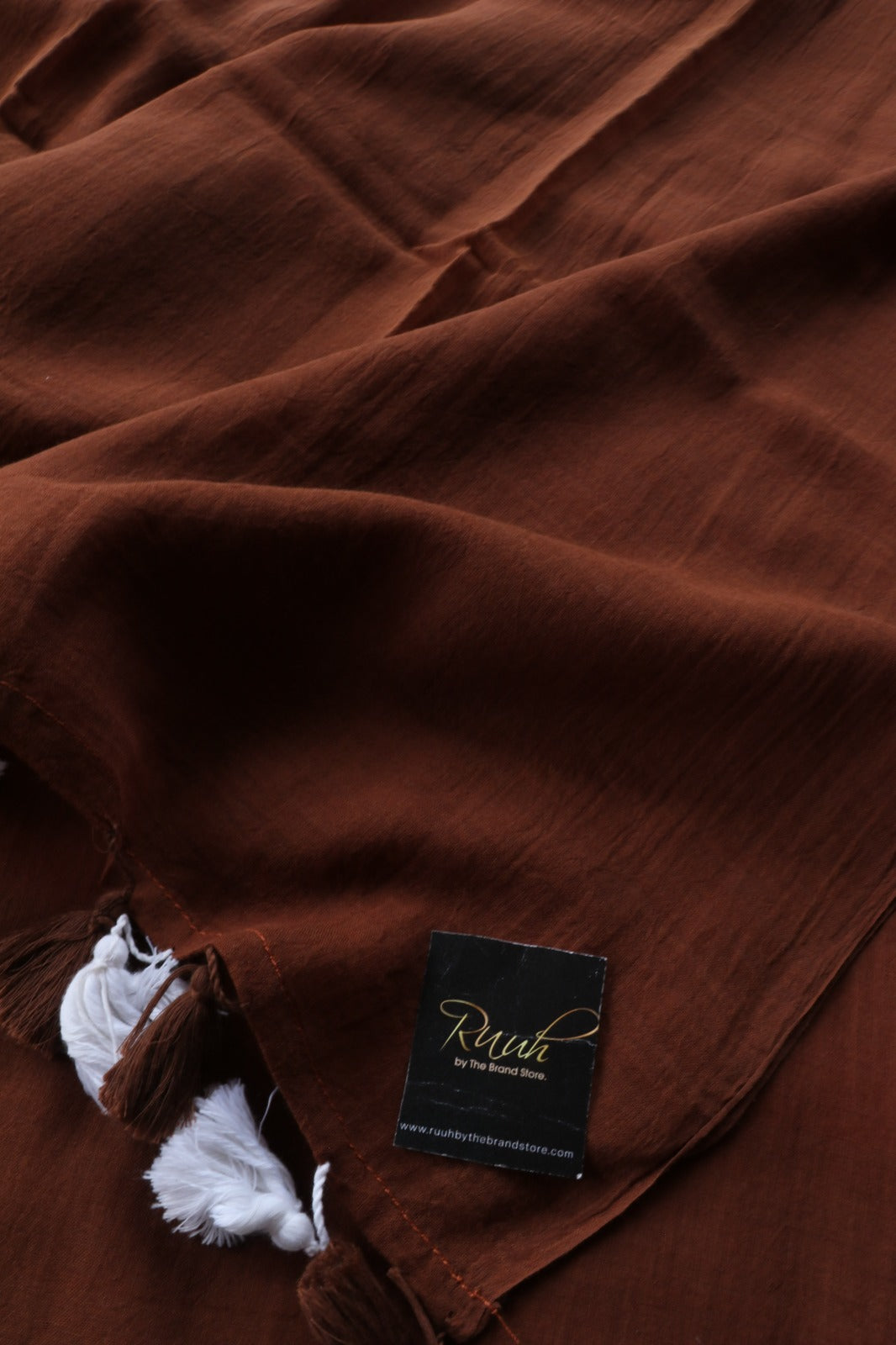 DARK BROWN PLAIN MULMUL SAREE
