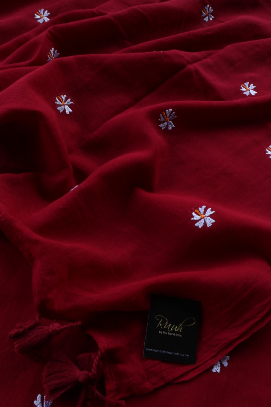MAROON MULMUL PARIJAT EMBROIDERY-TBS26MPE