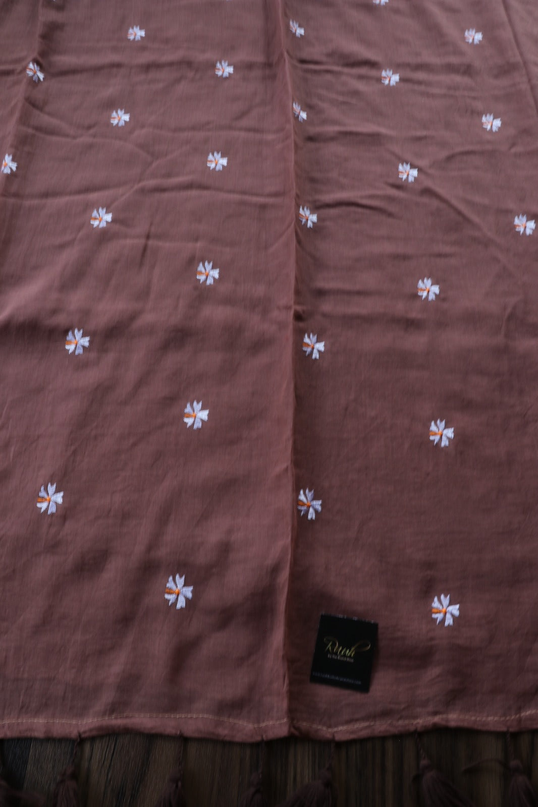 CINNAMON DUST MULMUL PARIJAT EMBROIDERY-TBS26MPE
