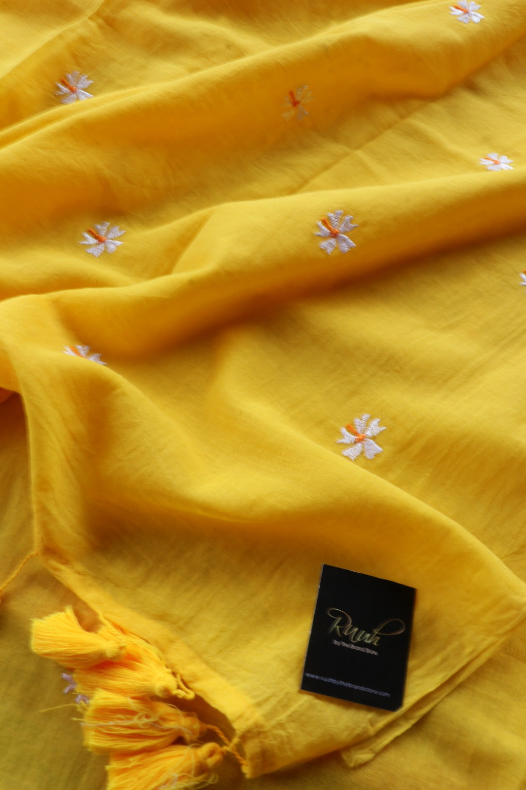 YELLOW MULMUL PARIJAT EMBROIDERY-TBS26MPE