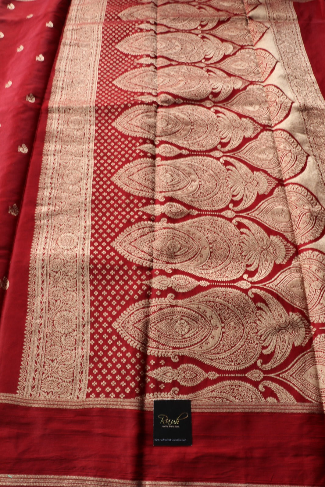 DEEP RED VISCOSE SILK SAREE-TBS26VSS