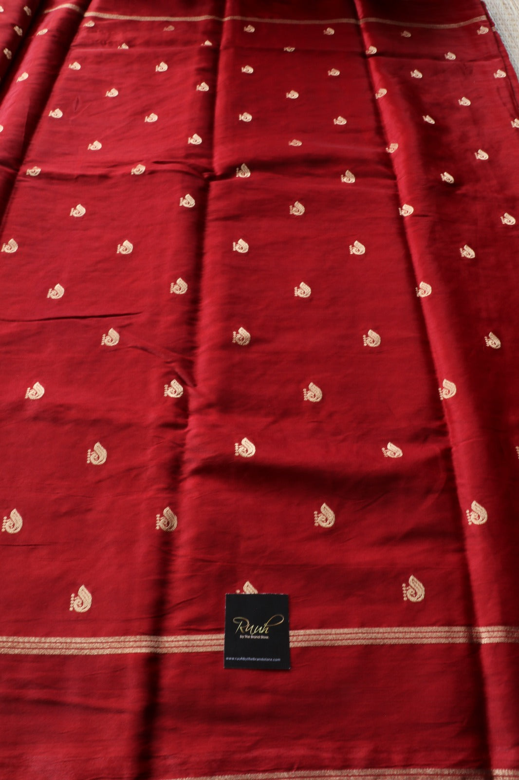 DEEP RED VISCOSE SILK SAREE-TBS26VSS