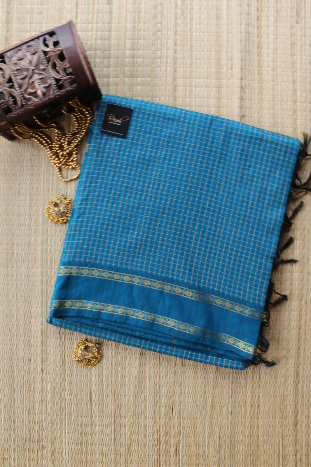 PEACOCK BLUE KALYANI COTTON - TBS26KC1
