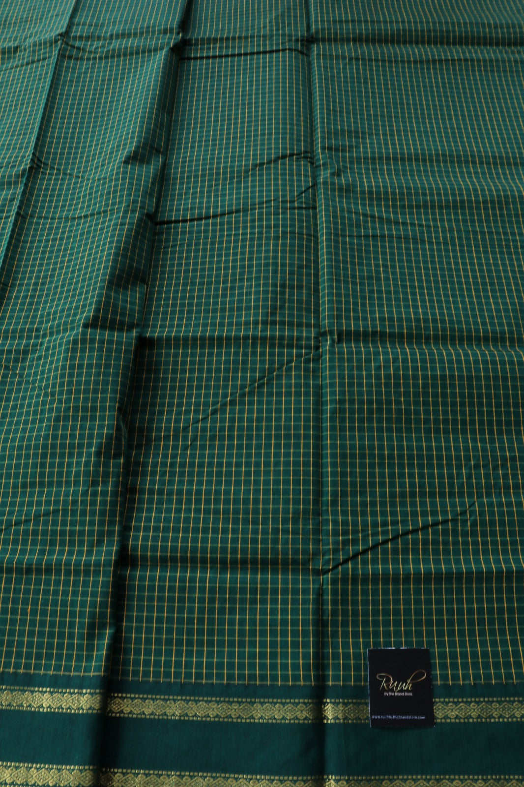 DARK GREEN KALYANI COTTON SAREE - TBS26KC1