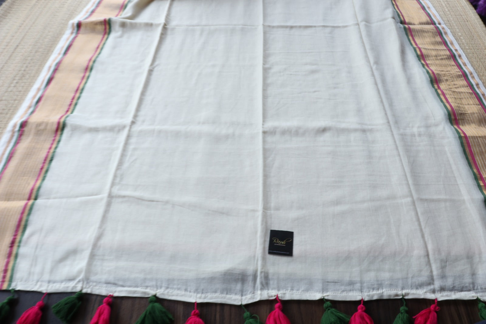 MUL COTTON SAREE WITH ZARI AND COLOUR BORDER- TBS26VC